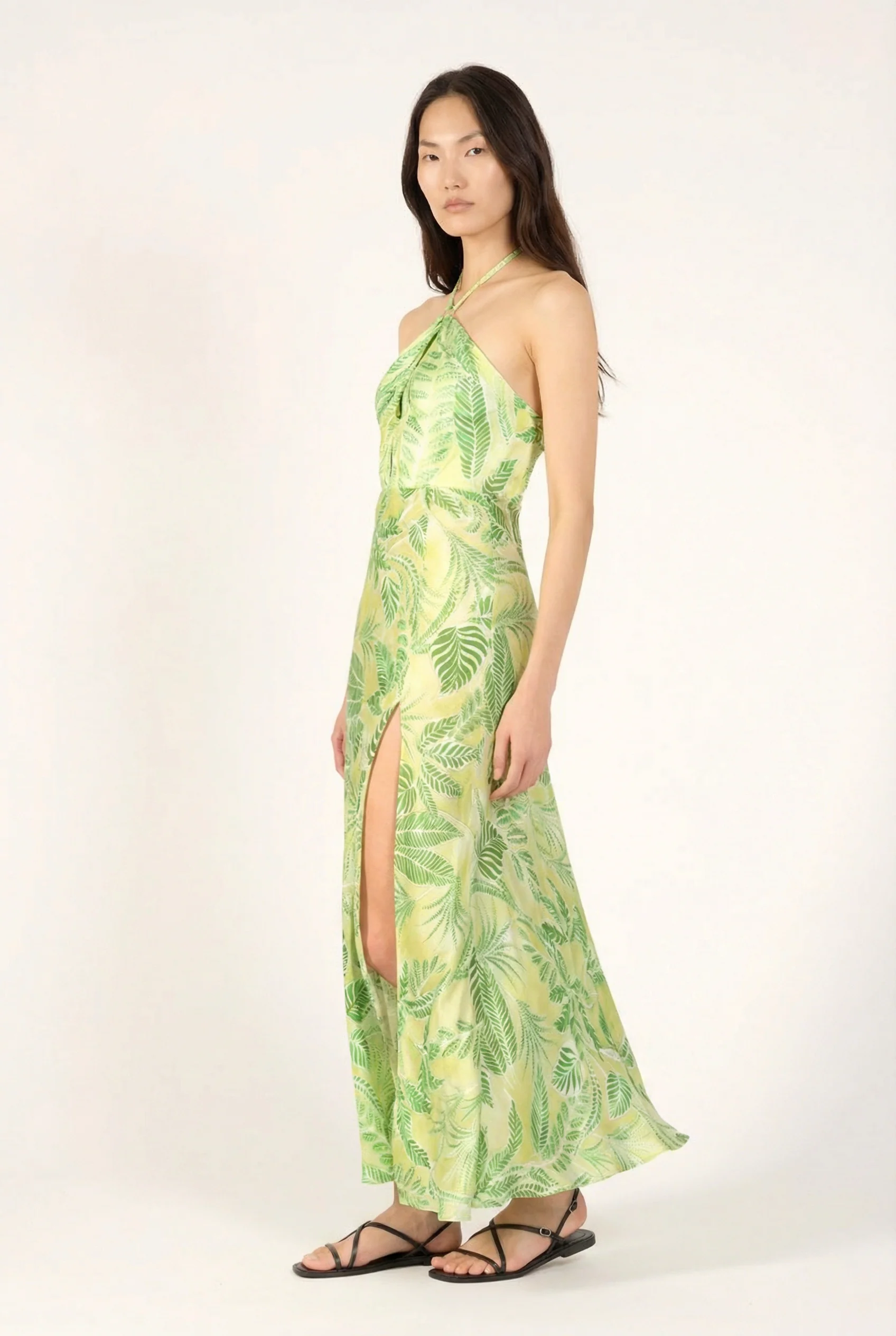 Long Dress Stella - Green Calathea - Image 4