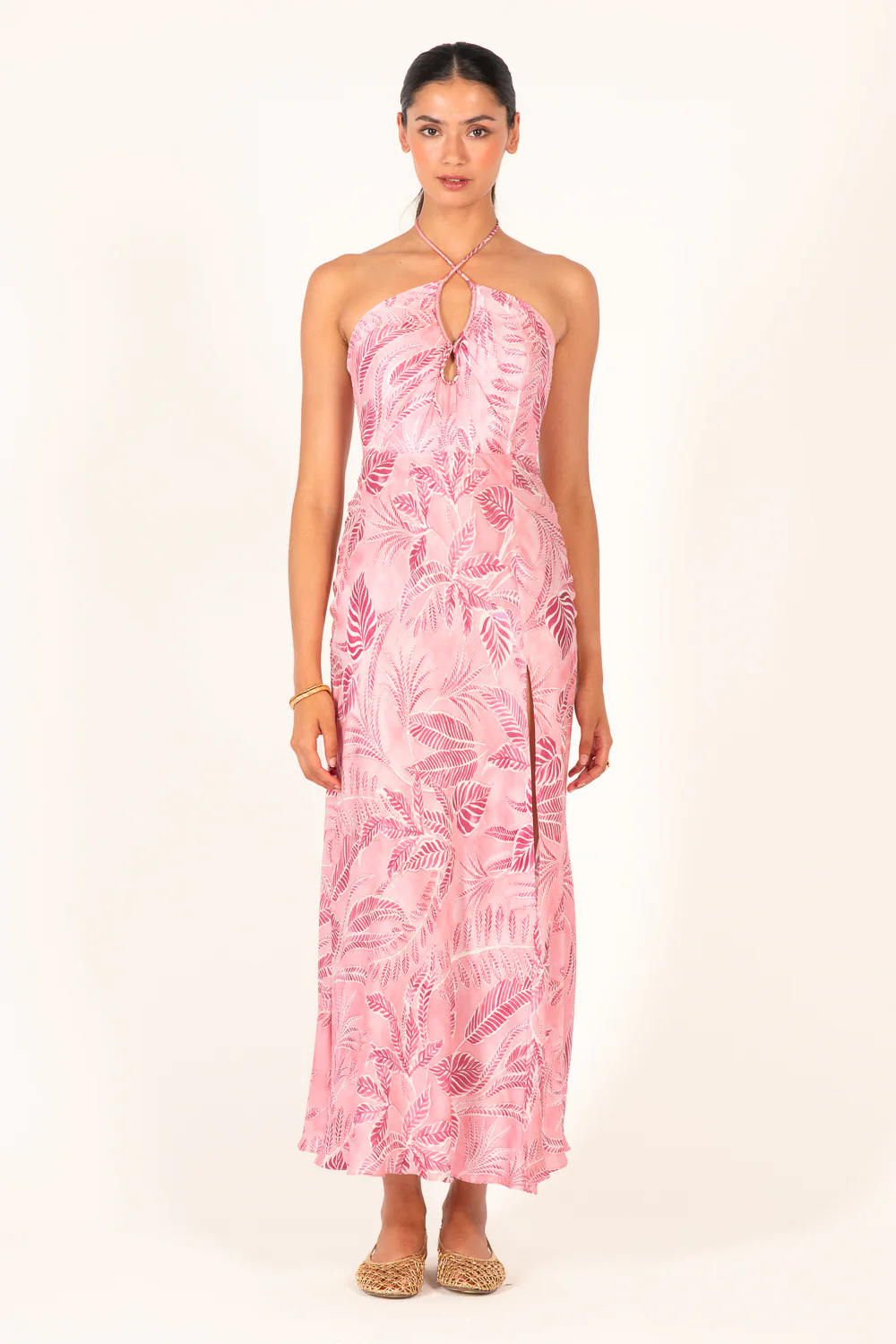 Long Dress Stella - Pink Calathea - Image 2