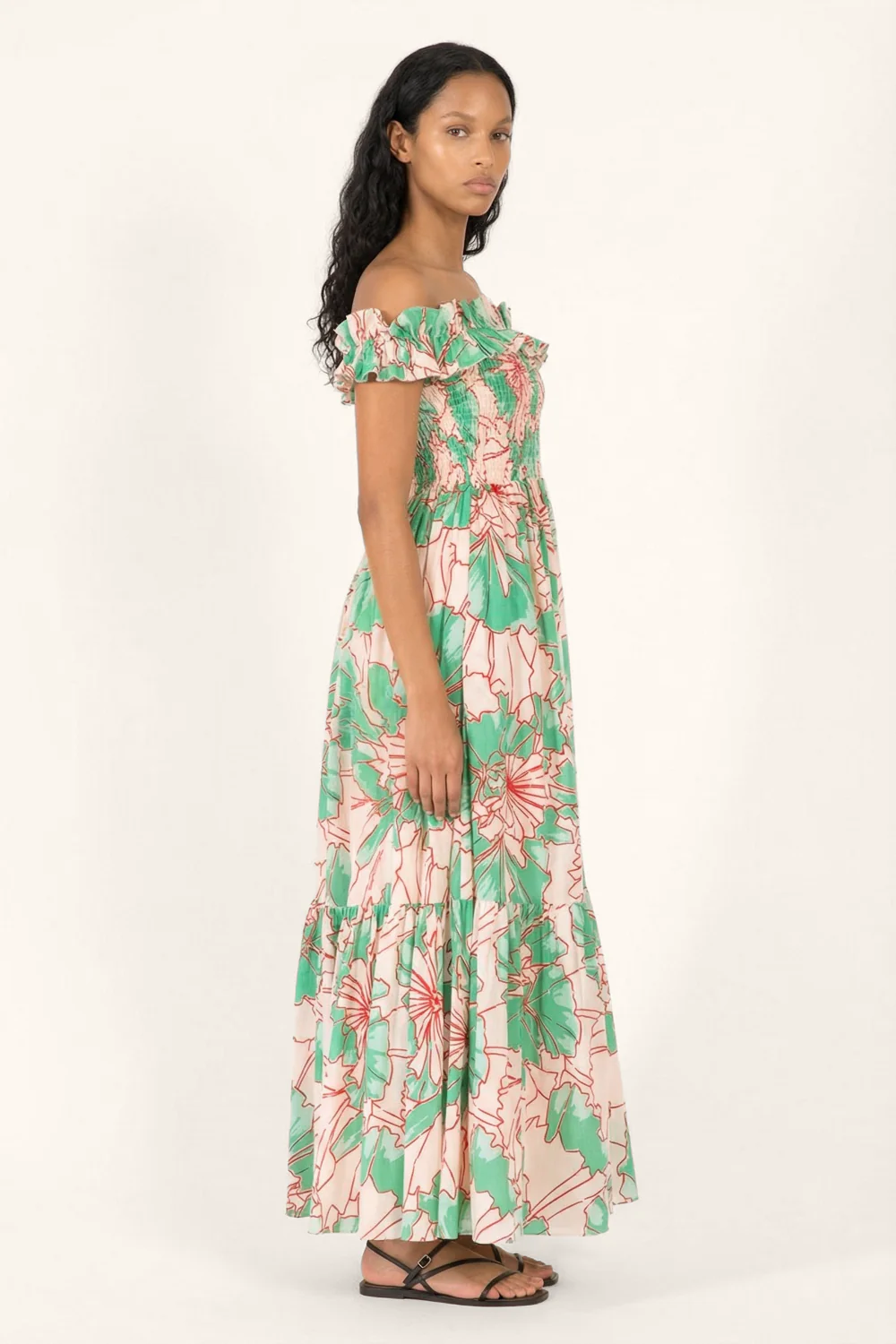 Long Dress Suzanne - Green Petal - Image 2