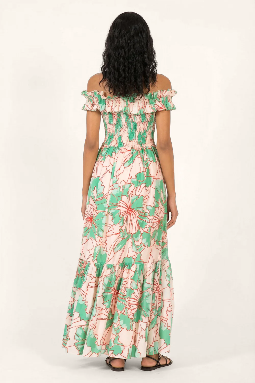 Long Dress Suzanne - Green Petal - Image 3