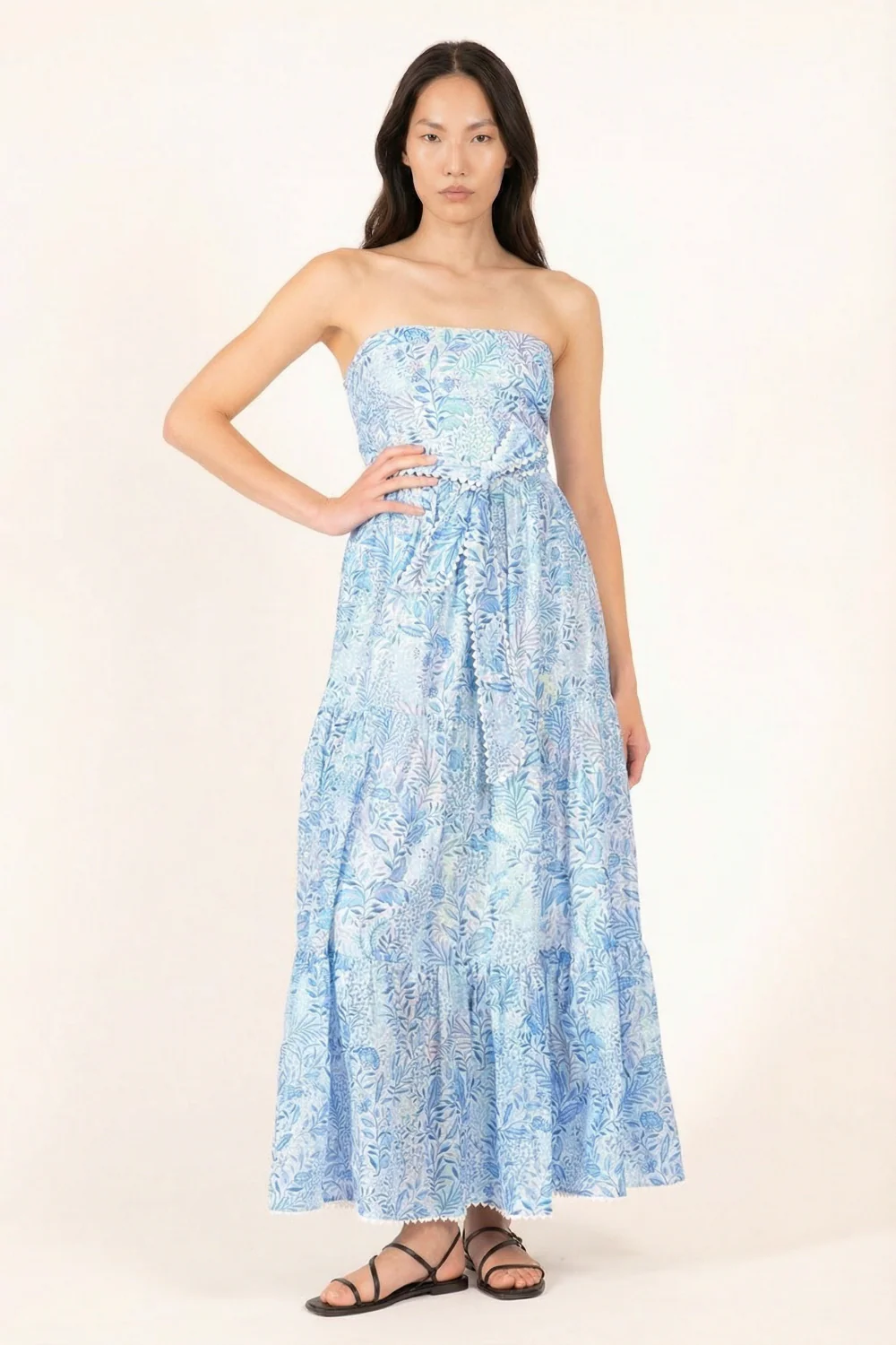 Long Dress Thelma - Blue Palmarosa