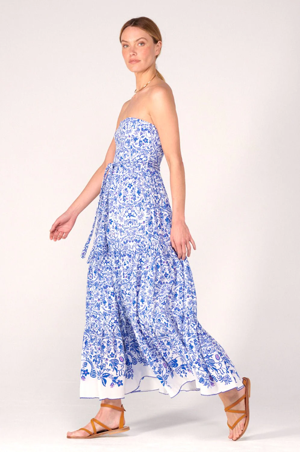 Long Dress Thelma - Blue Tiare - Image 3