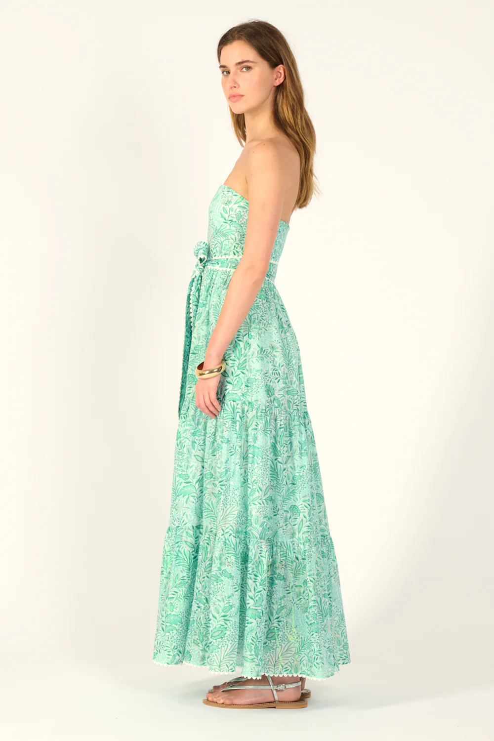 Long Dress Thelma - Green Palmarosa - Image 2