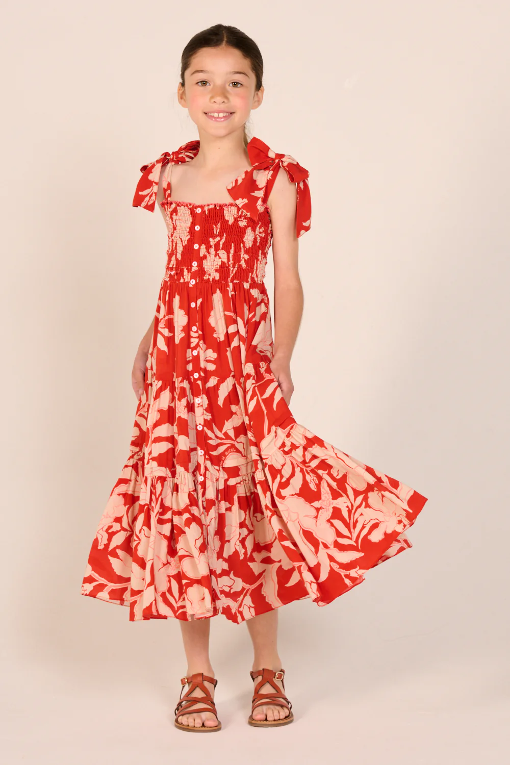 Long Dress Triny for girls - Coral Palm Beach - Image 2