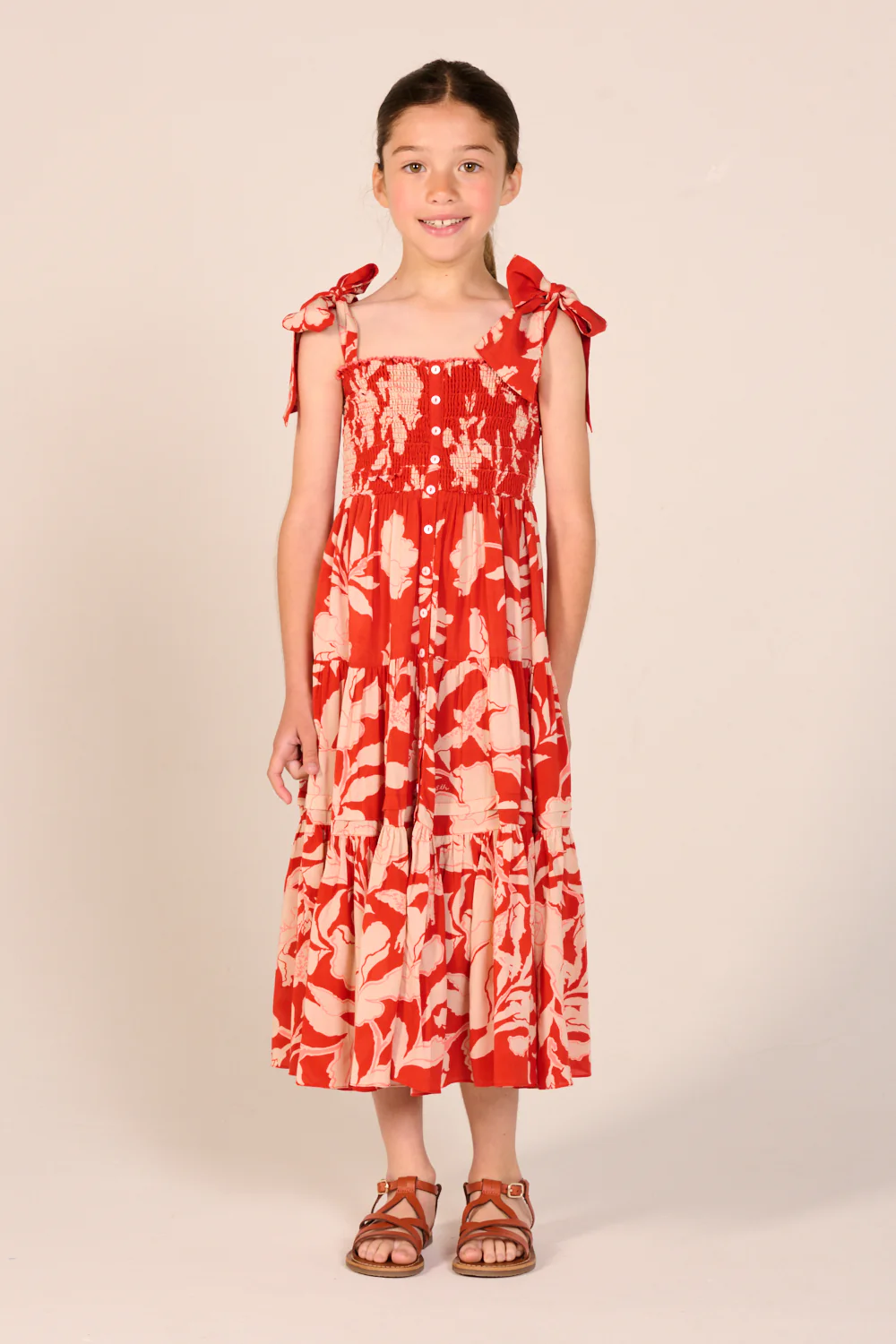 Long Dress Triny for girls - Coral Palm Beach - Image 4