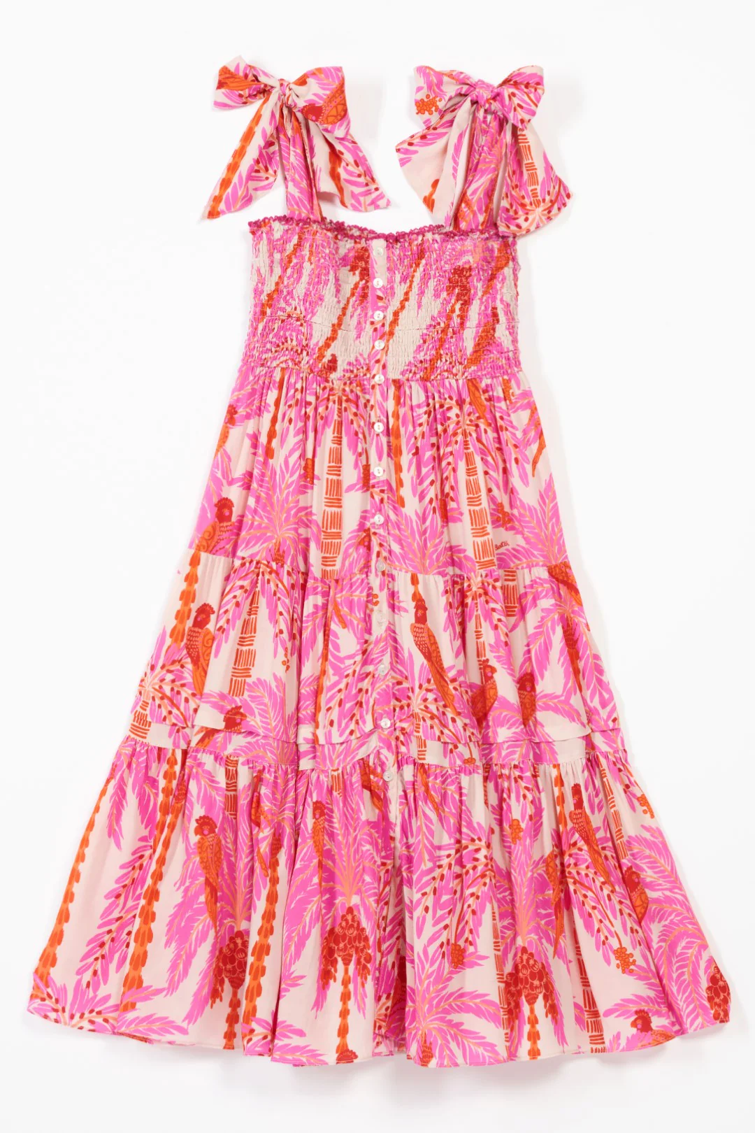Long Dress Triny for girls - Pink Mini Palmrott - Image 2
