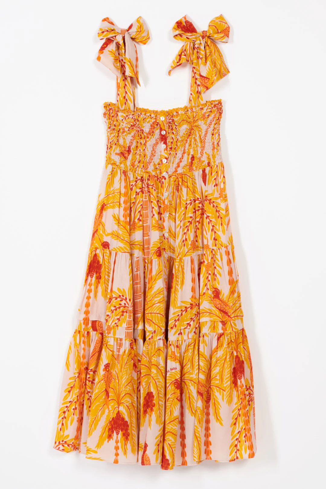 Long Dress Triny for girls - Yellow Mini Palmrott - Image 2
