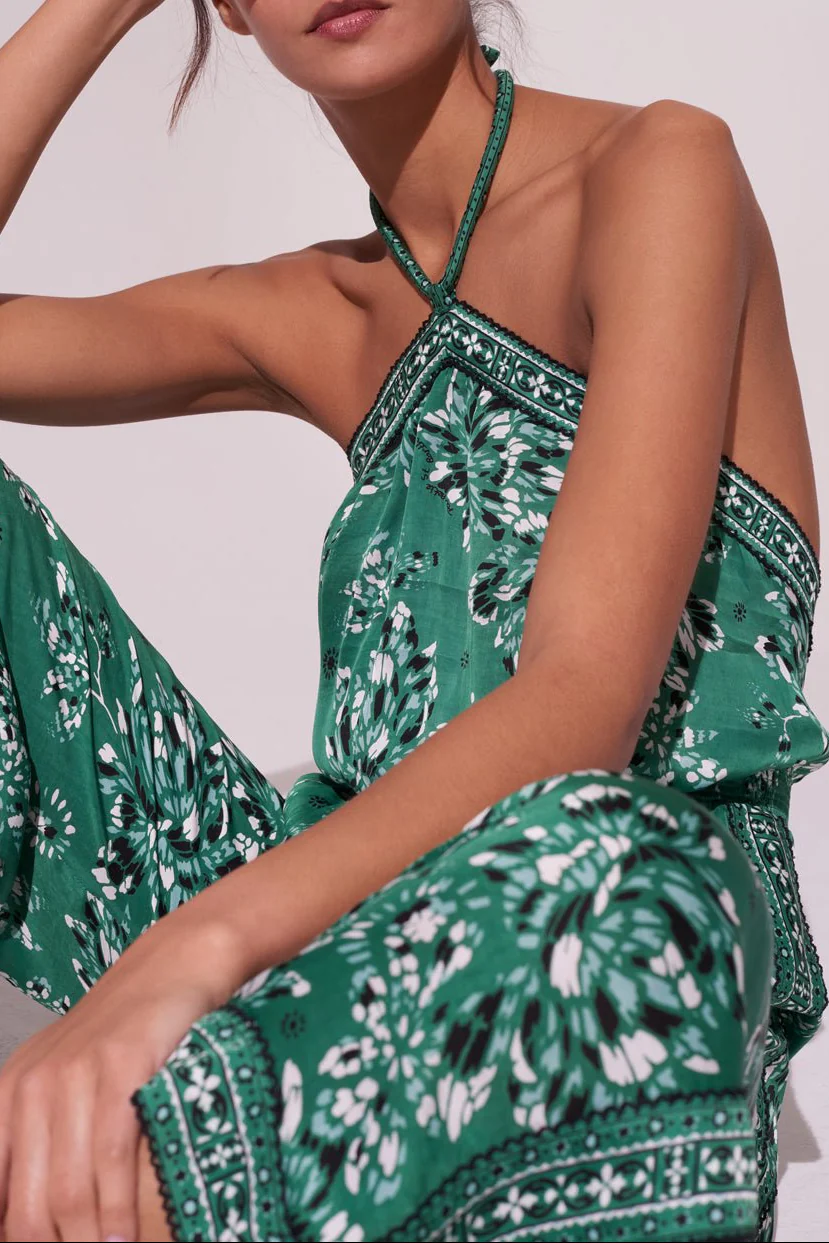 Long Jumpsuit Isabelle - Green Pivoine