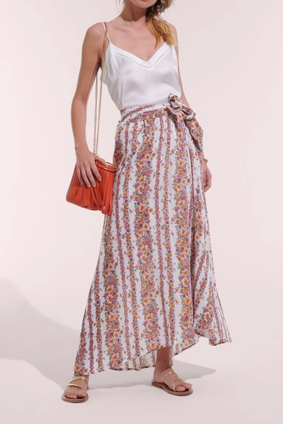 Long Skirt Bilitis - Lavender Waves Flowers
