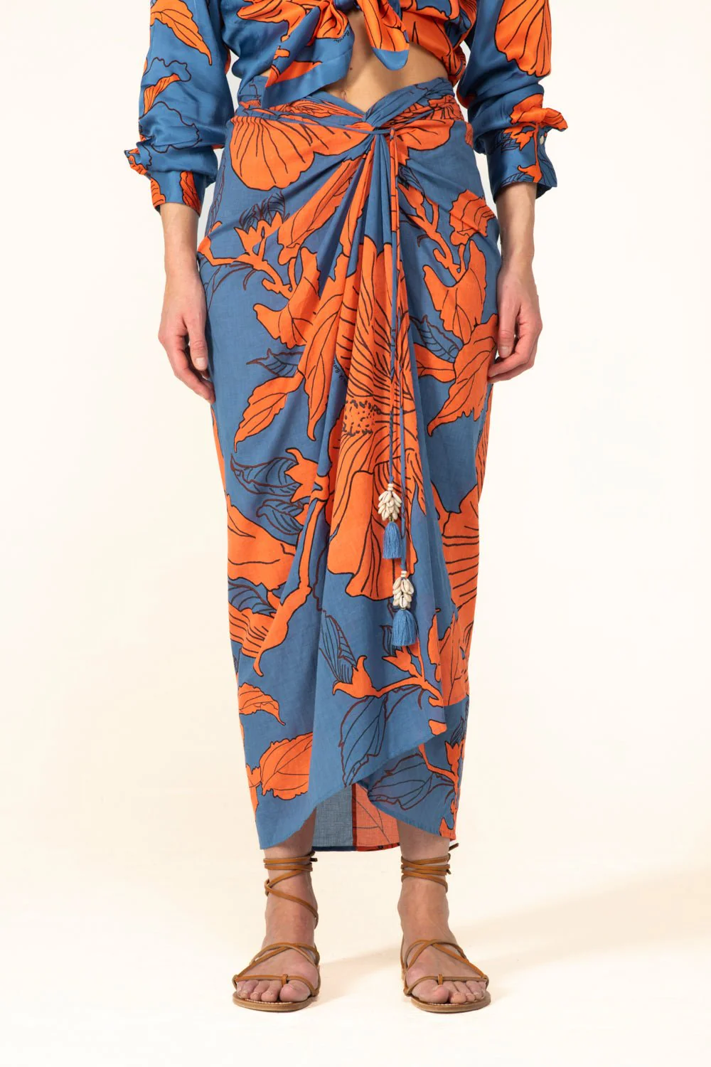 Long Skirt Uma - Blue Hibiscus - Image 2
