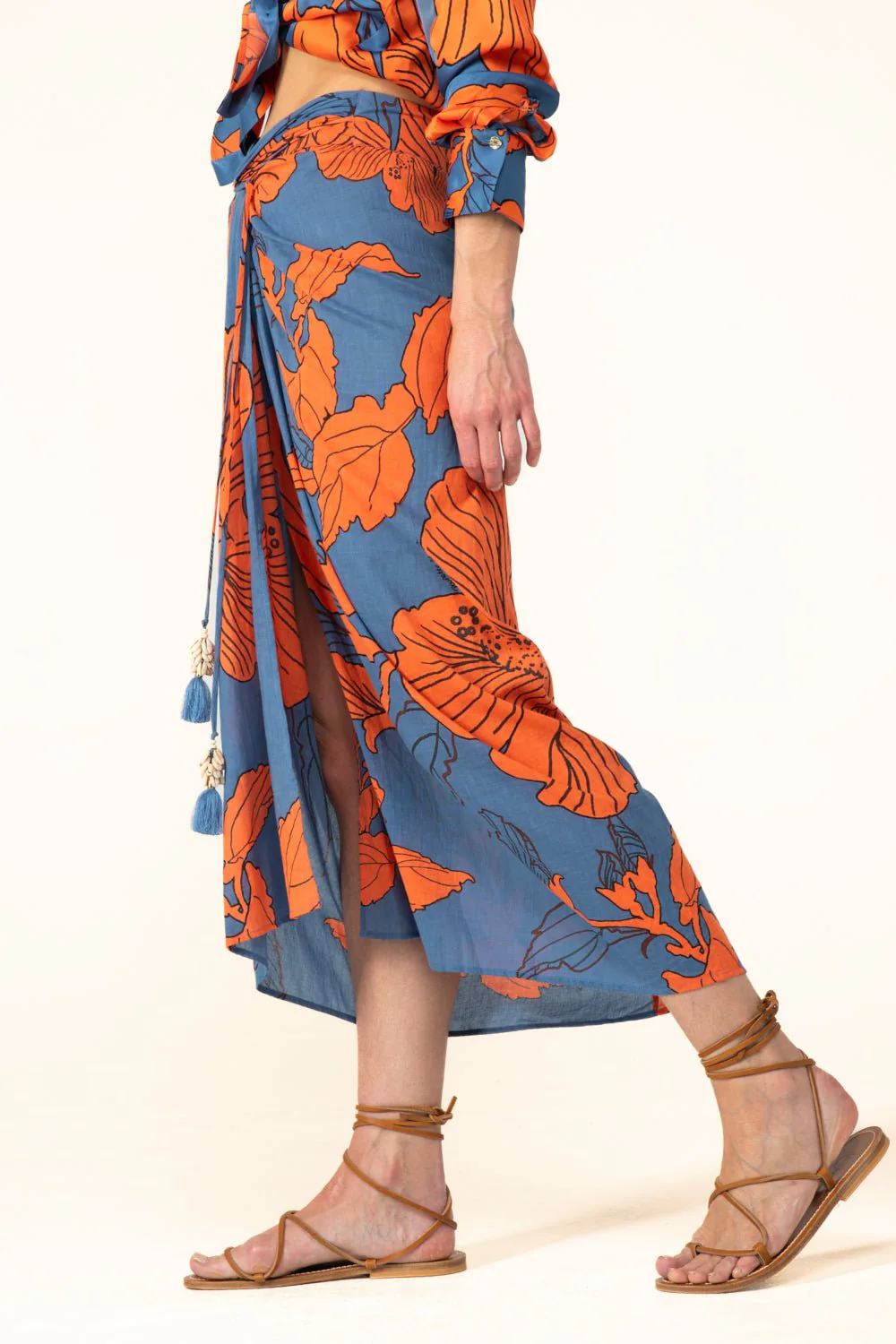 Long Skirt Uma - Blue Hibiscus - Image 3