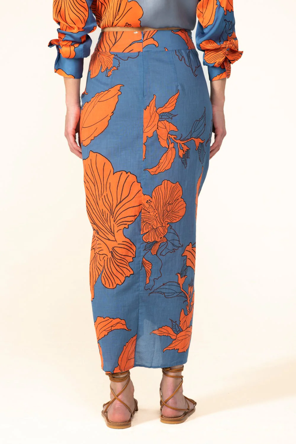 Long Skirt Uma - Blue Hibiscus - Image 4