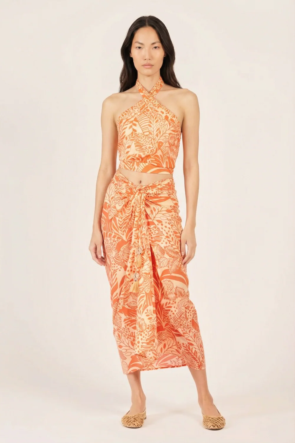 Long Skirt Uma - Orange Toucan