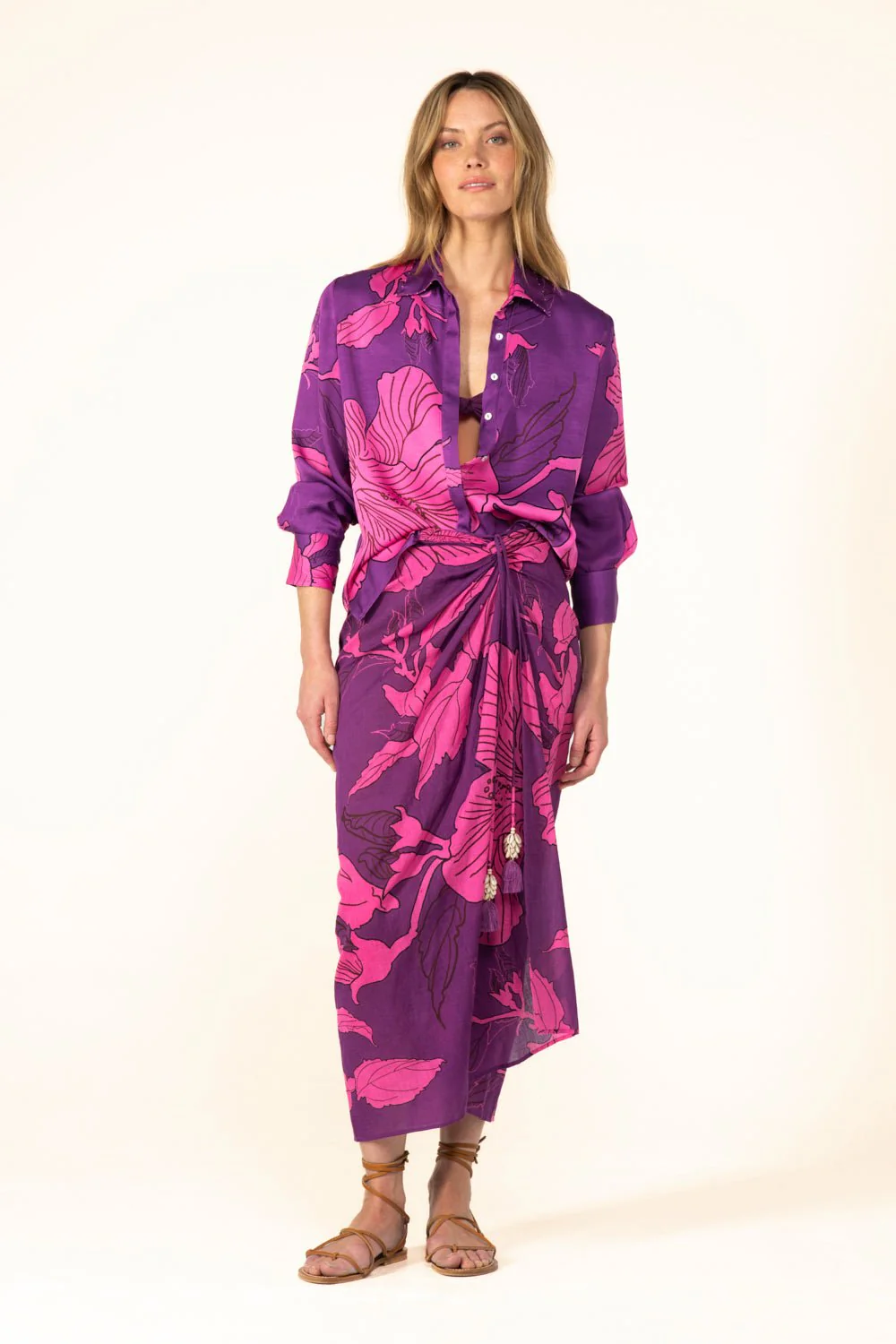 Long Skirt Uma - Purple Hibiscus - Image 3