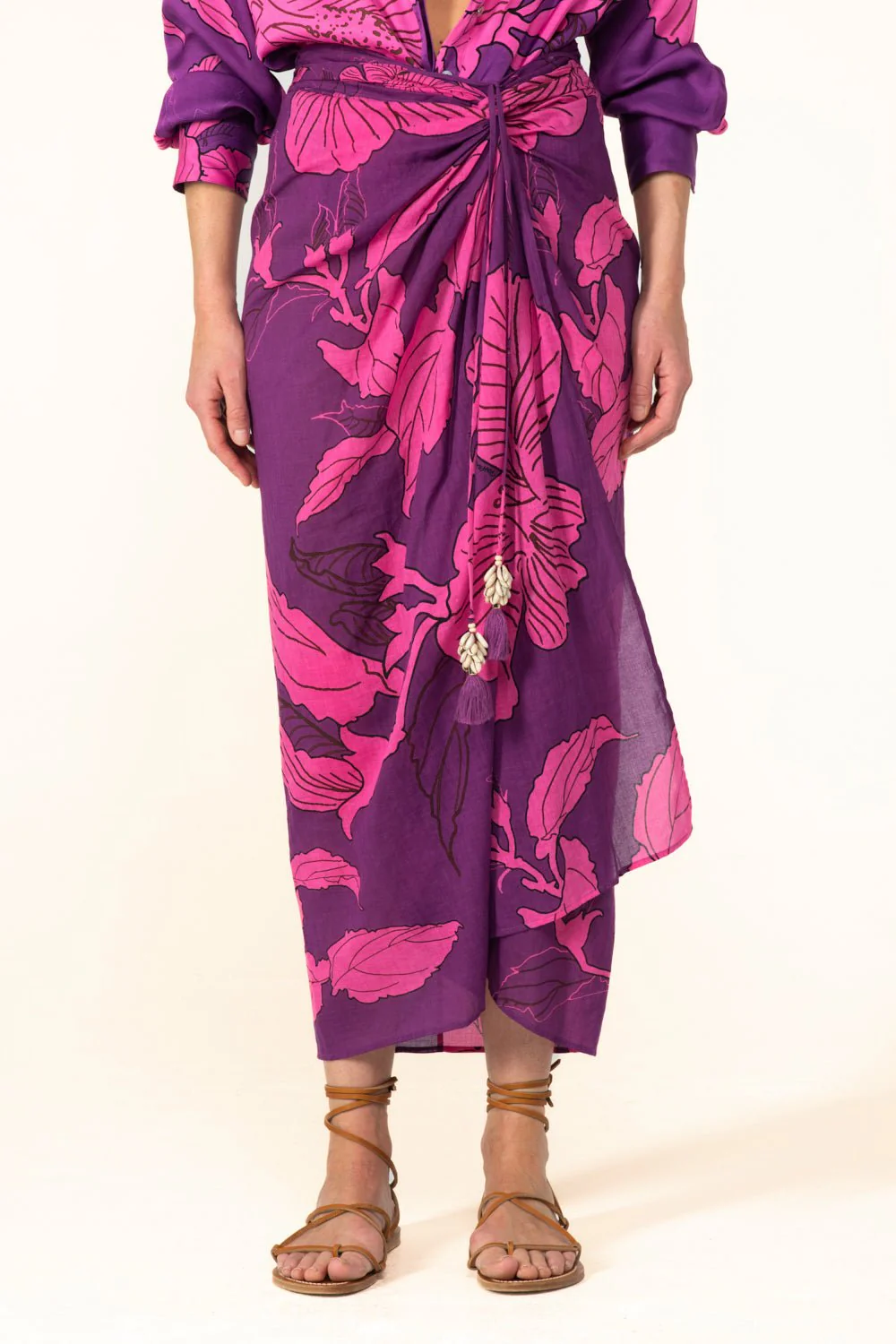 Long Skirt Uma - Purple Hibiscus - Image 4
