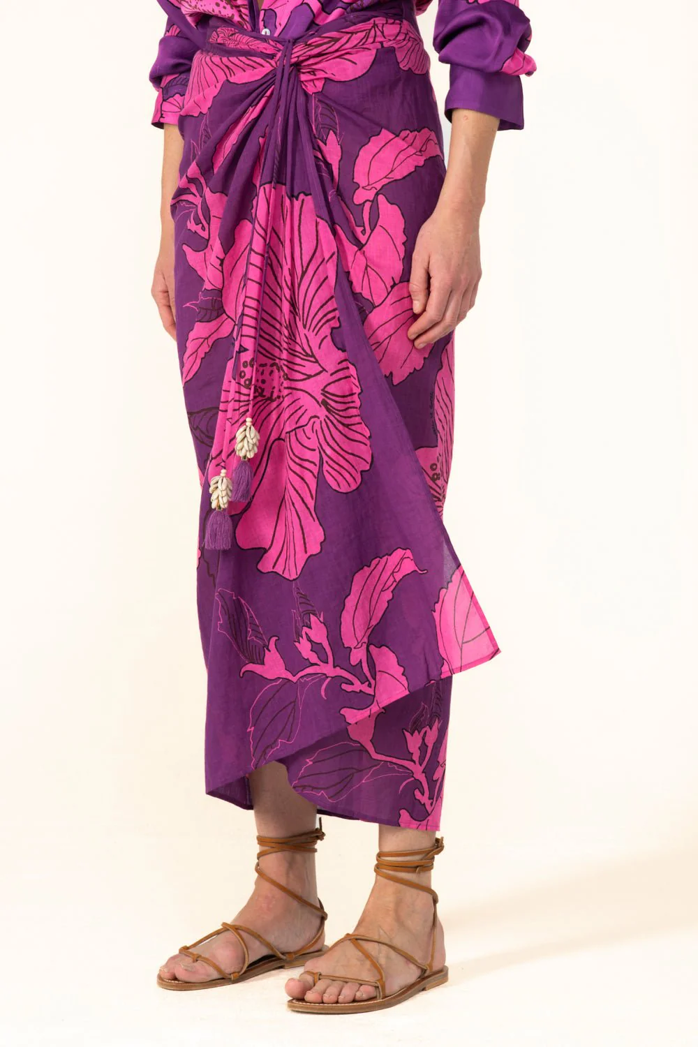 Long Skirt Uma - Purple Hibiscus - Image 5