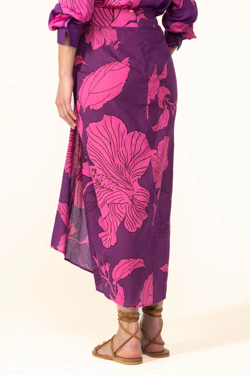 Long Skirt Uma - Purple Hibiscus - Image 6