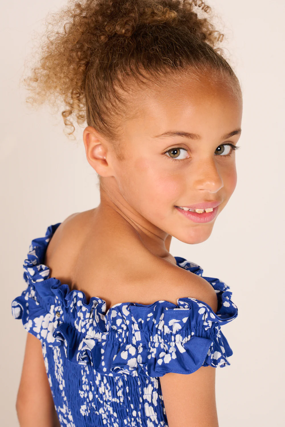 Mini Dress Amber for girls - Blue Austral - Image 4