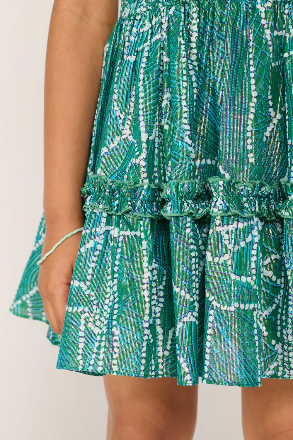 Mini Dress Amber for girls - Green Akoya - Image 5