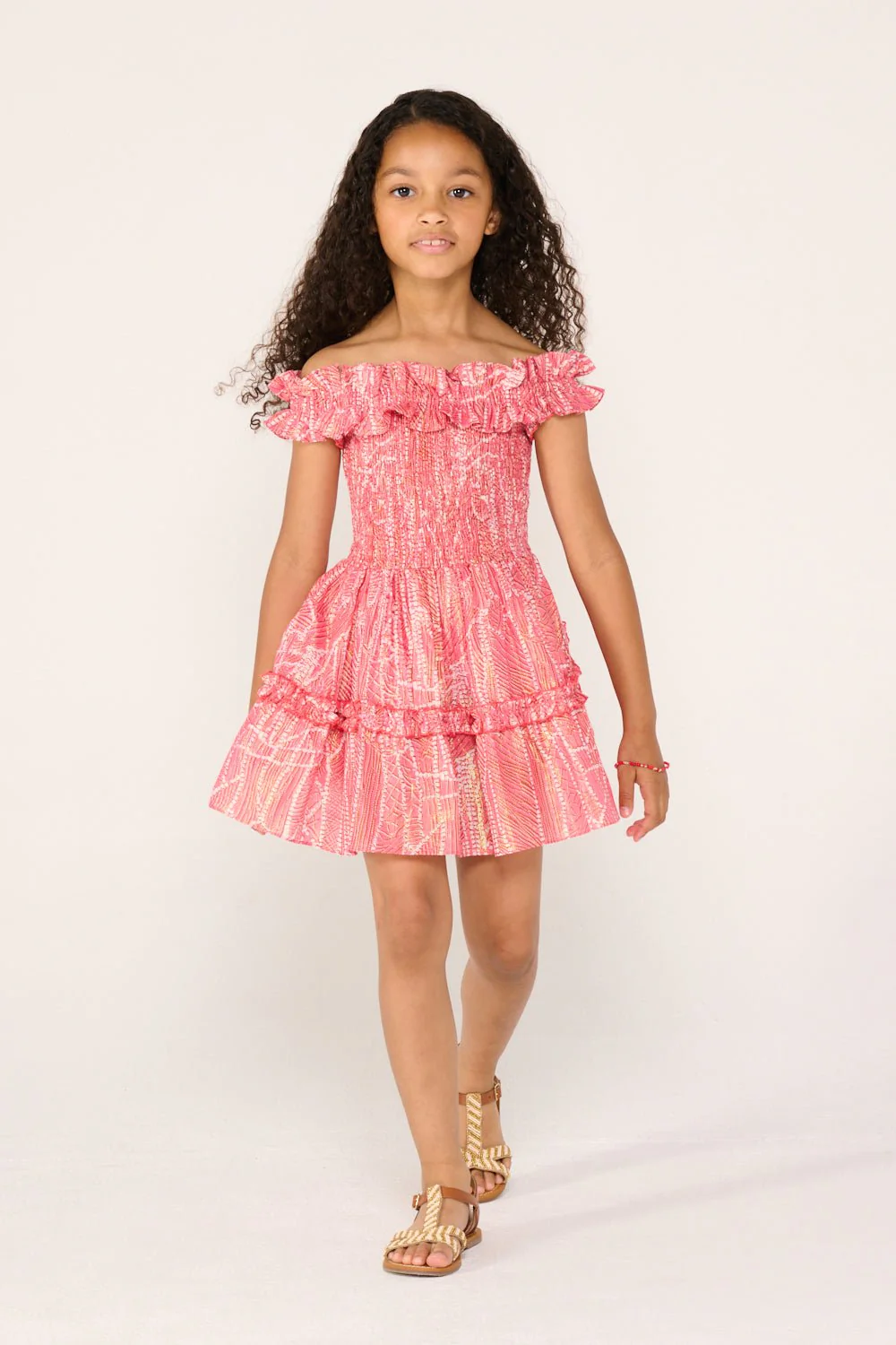 Mini Dress Amber for girls - Pink Akoya