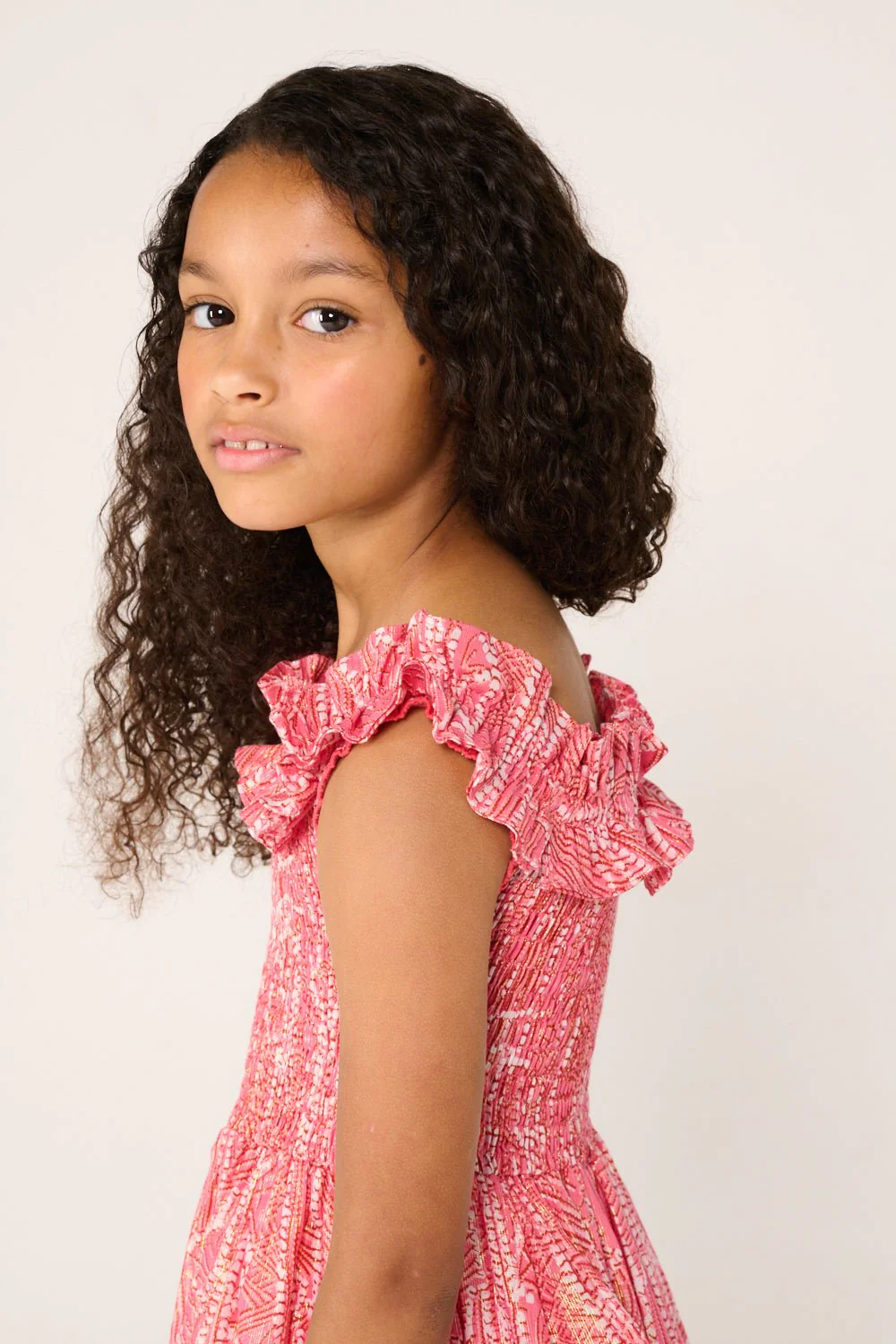Mini Dress Amber for girls - Pink Akoya - Image 6
