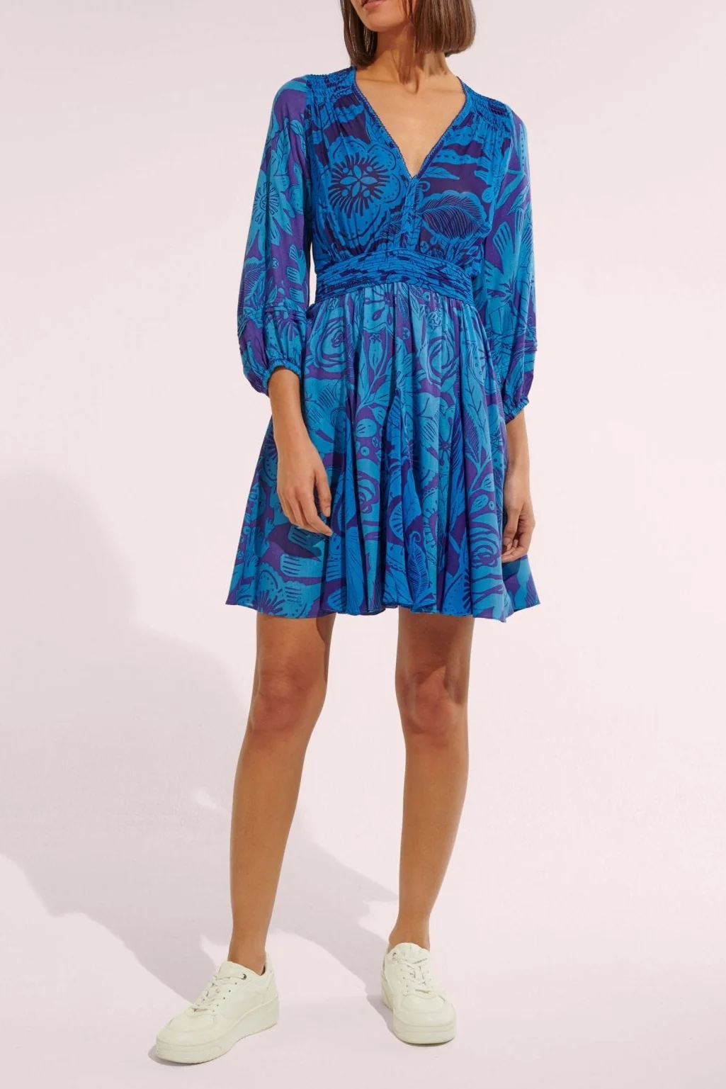 Mini Dress Anabelle - Blue Gauguin