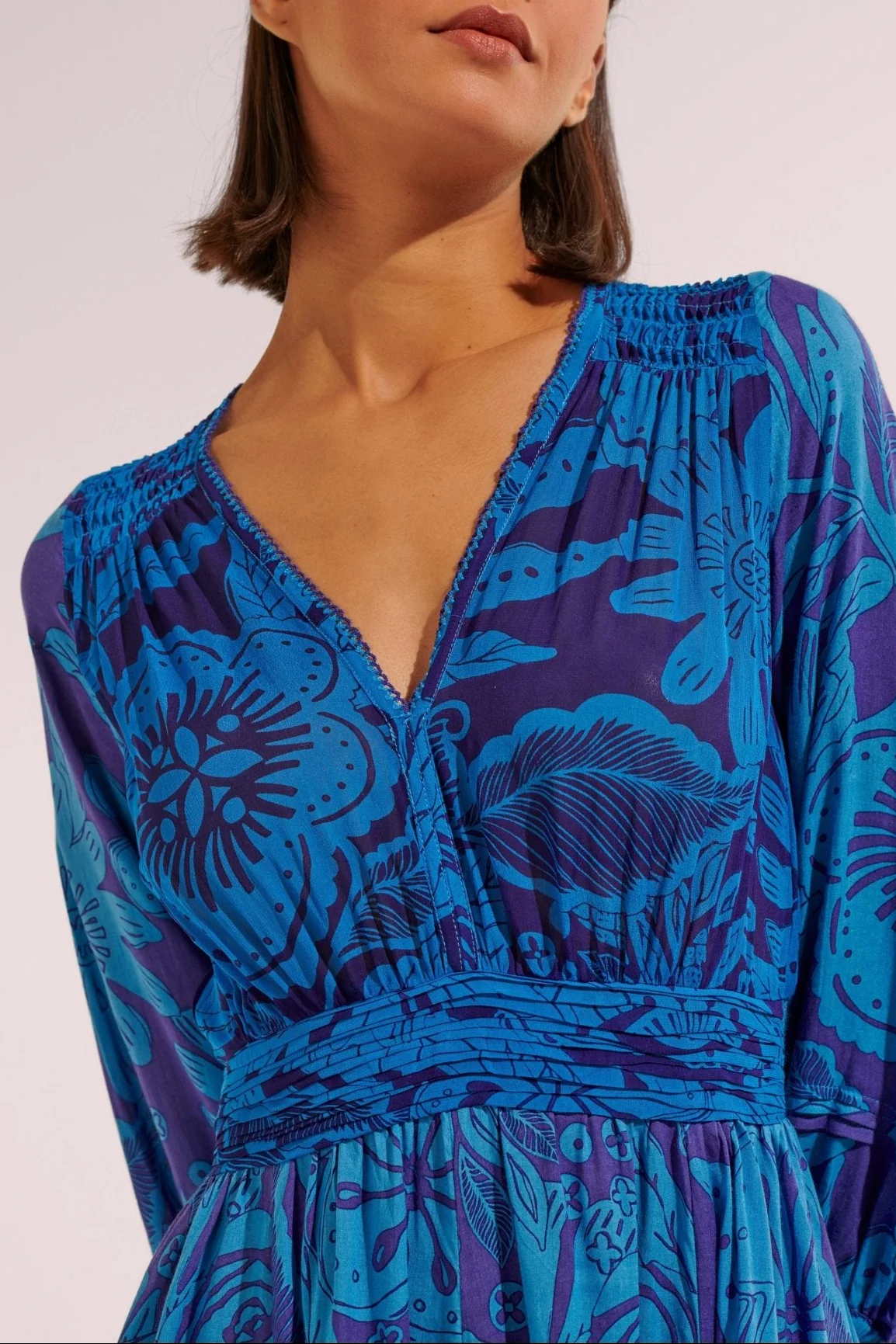 Mini Dress Anabelle - Blue Gauguin - Image 3