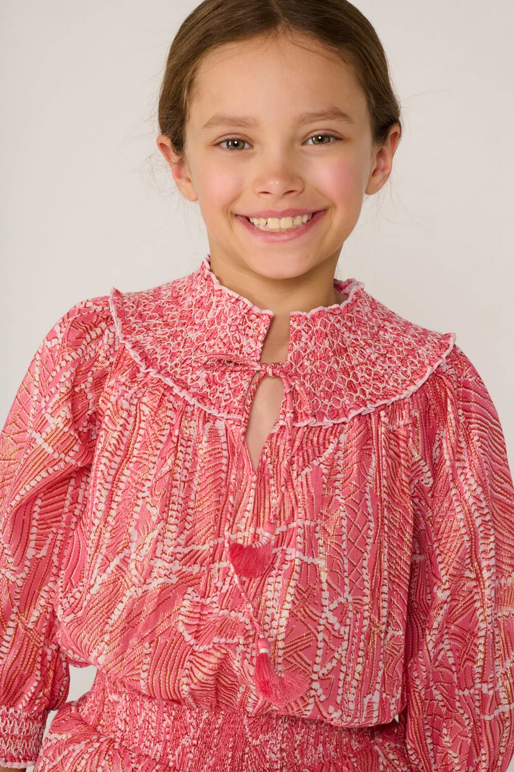 Mini Dress Anna for girls - Pink Akoya - Image 2