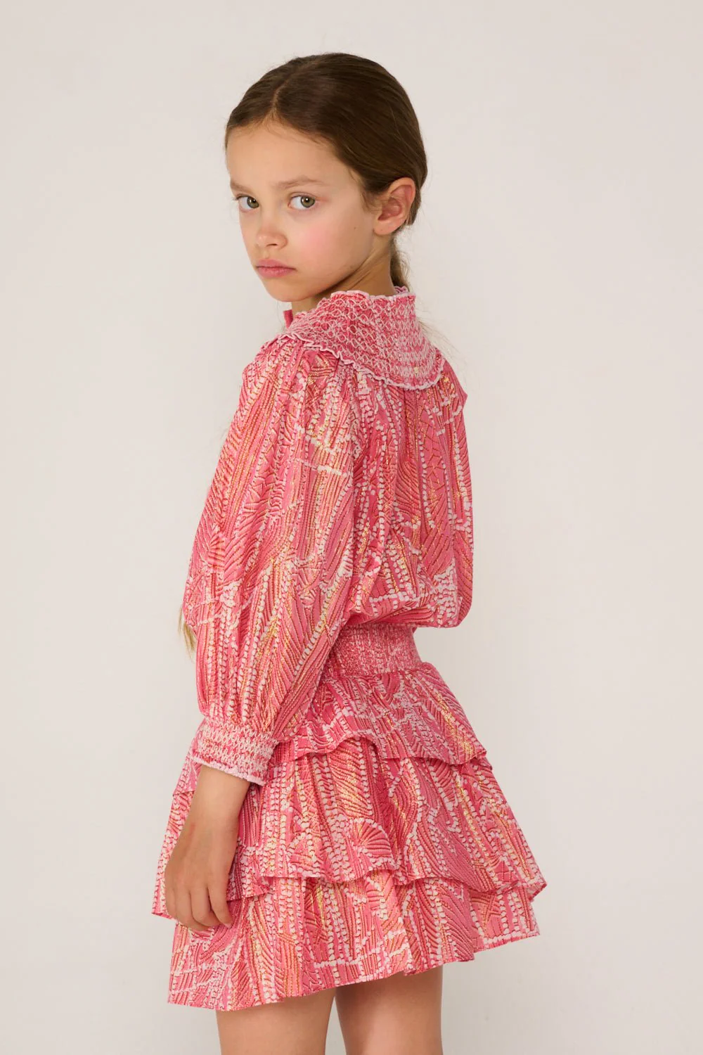 Mini Dress Anna for girls - Pink Akoya - Image 4