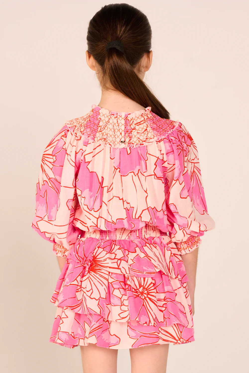 Mini Dress Anna for girls - Pink Petal - Image 5