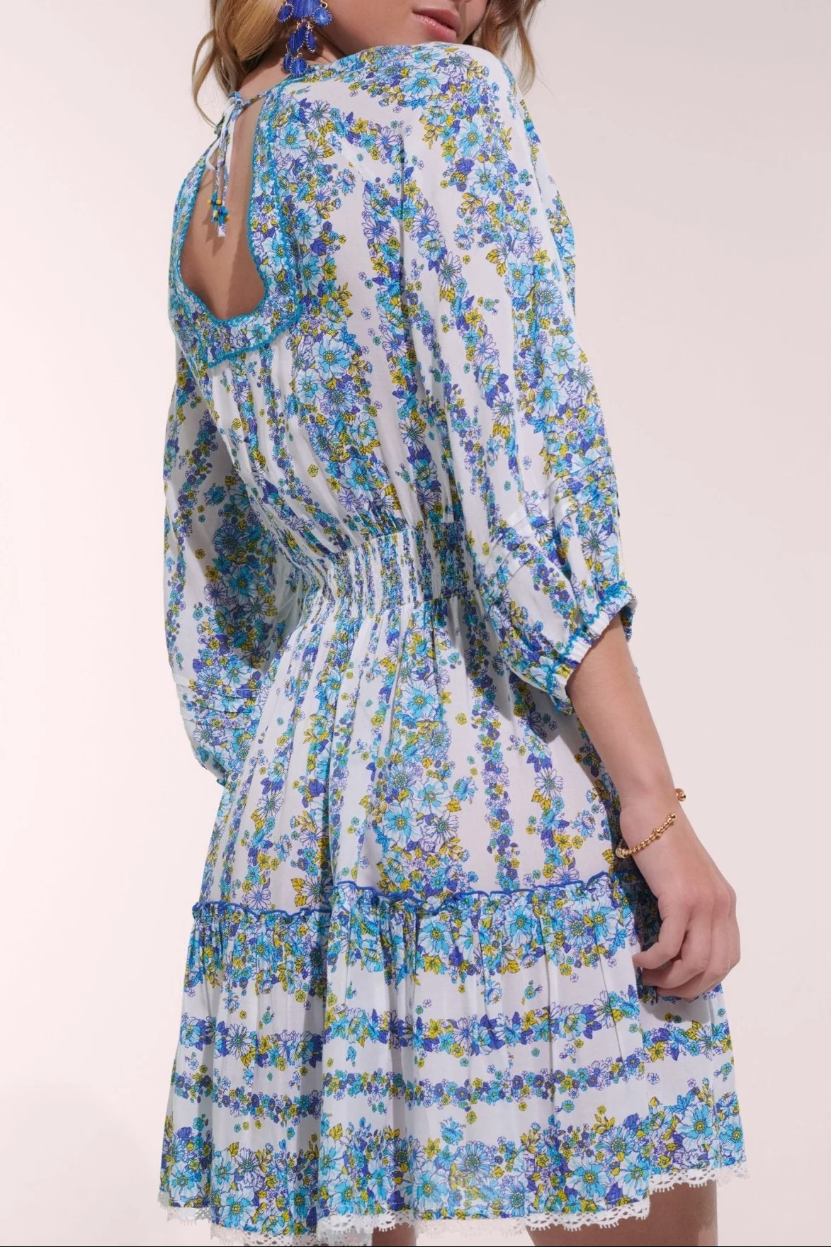 Mini Dress Bera - Blue Waves Flowers