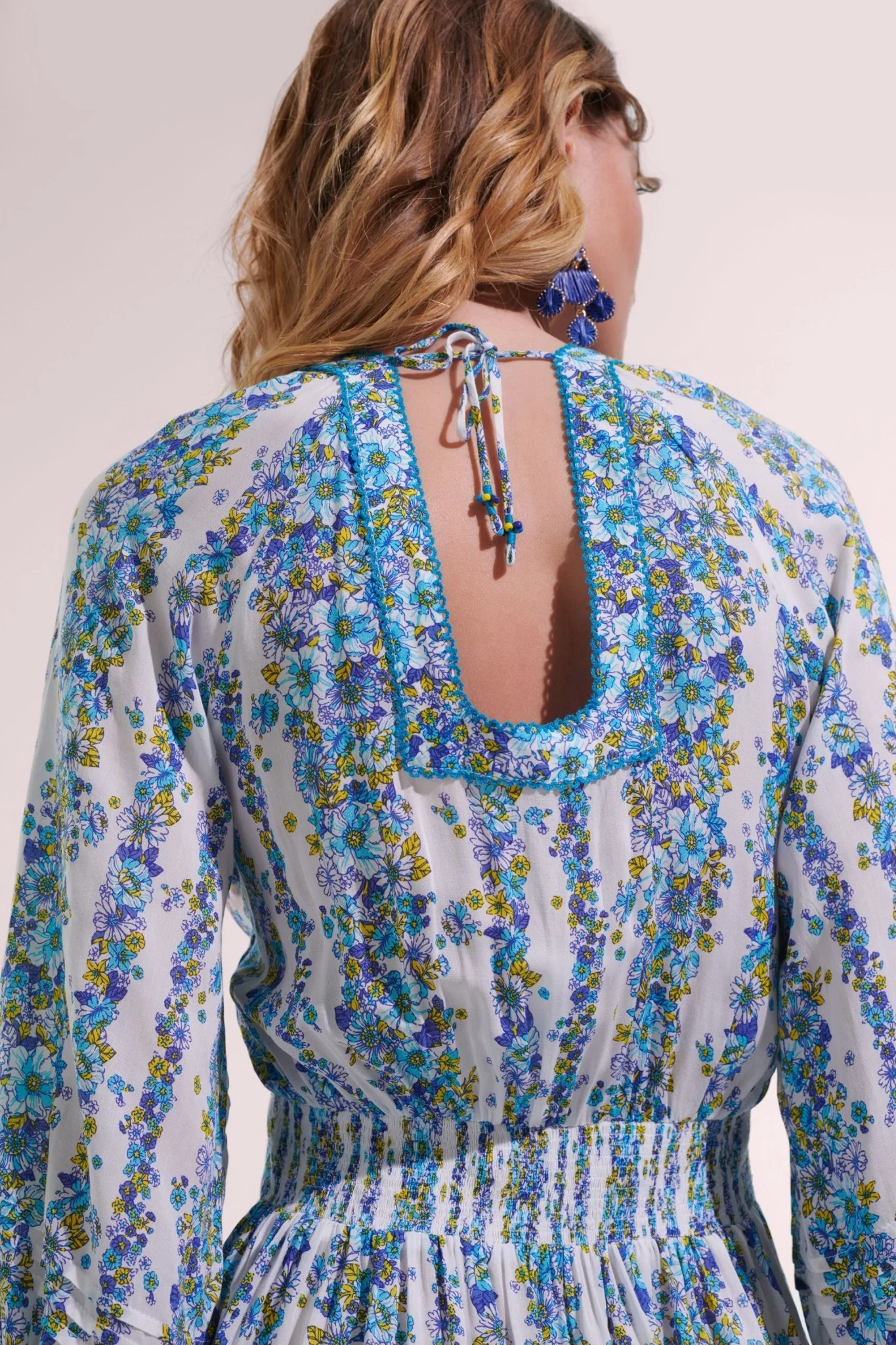 Mini Dress Bera - Blue Waves Flowers - Image 4