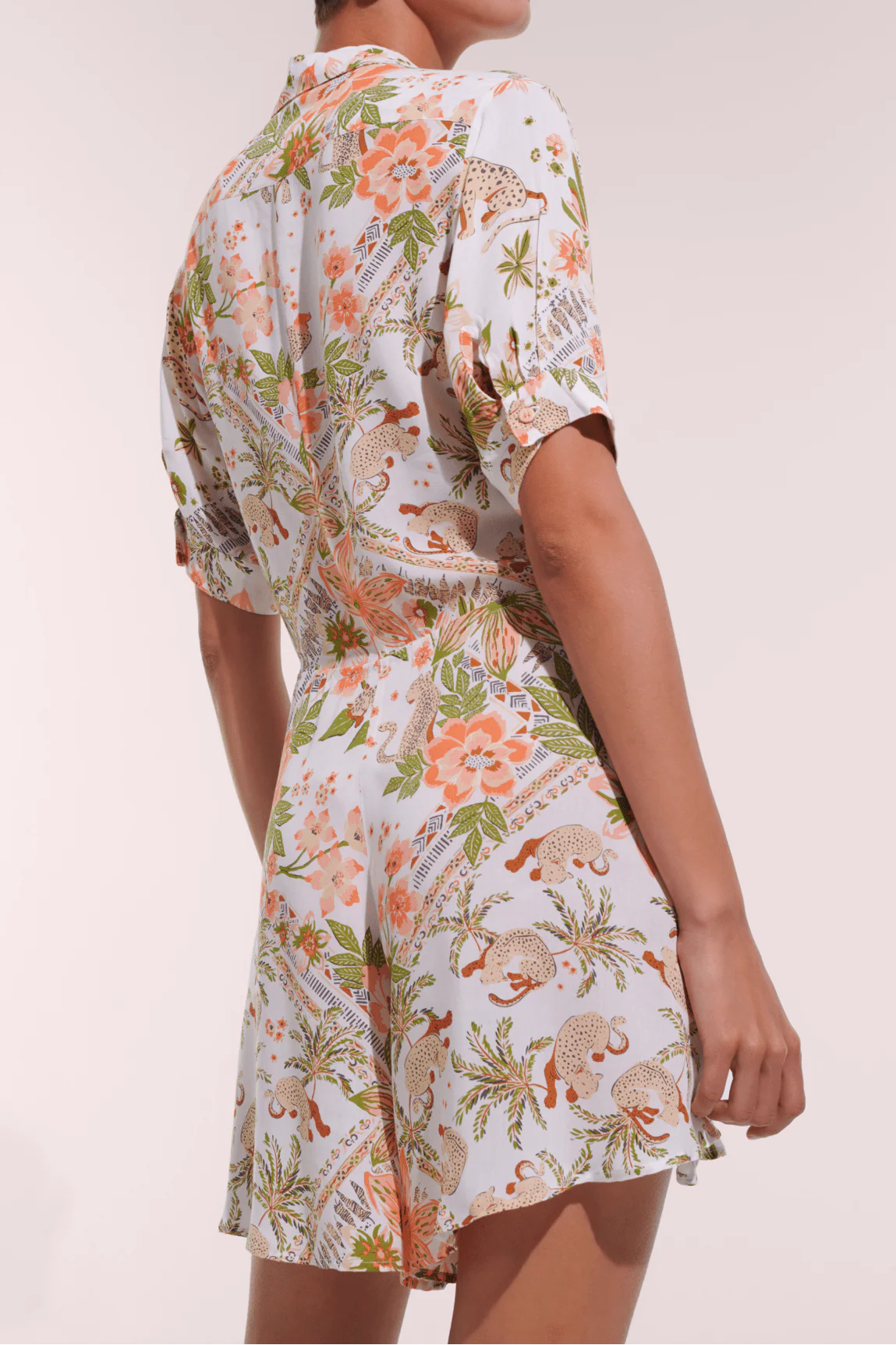 Mini Dress Bettina - Pink Leo Foulard - Image 2