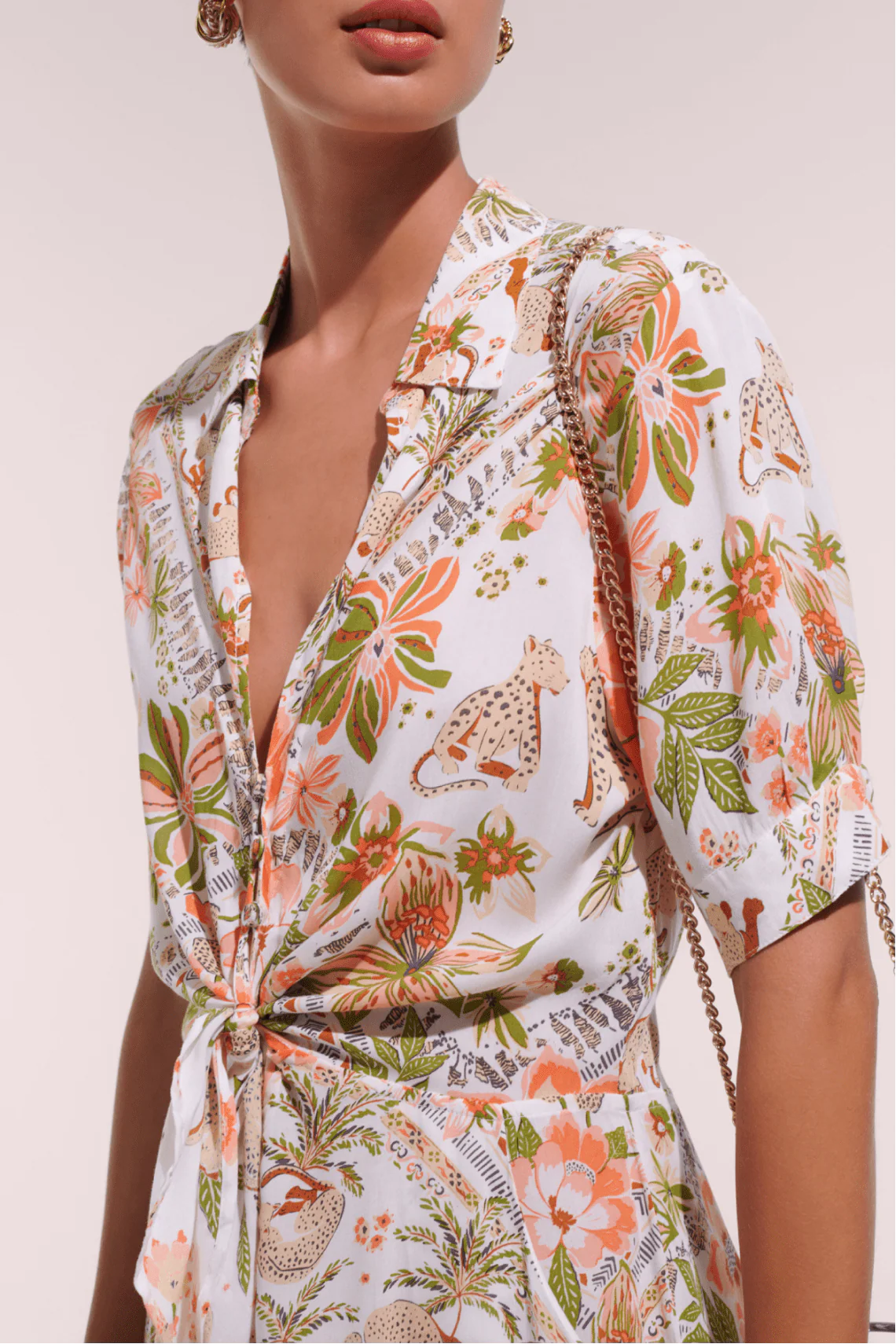 Mini Dress Bettina - Pink Leo Foulard - Image 3