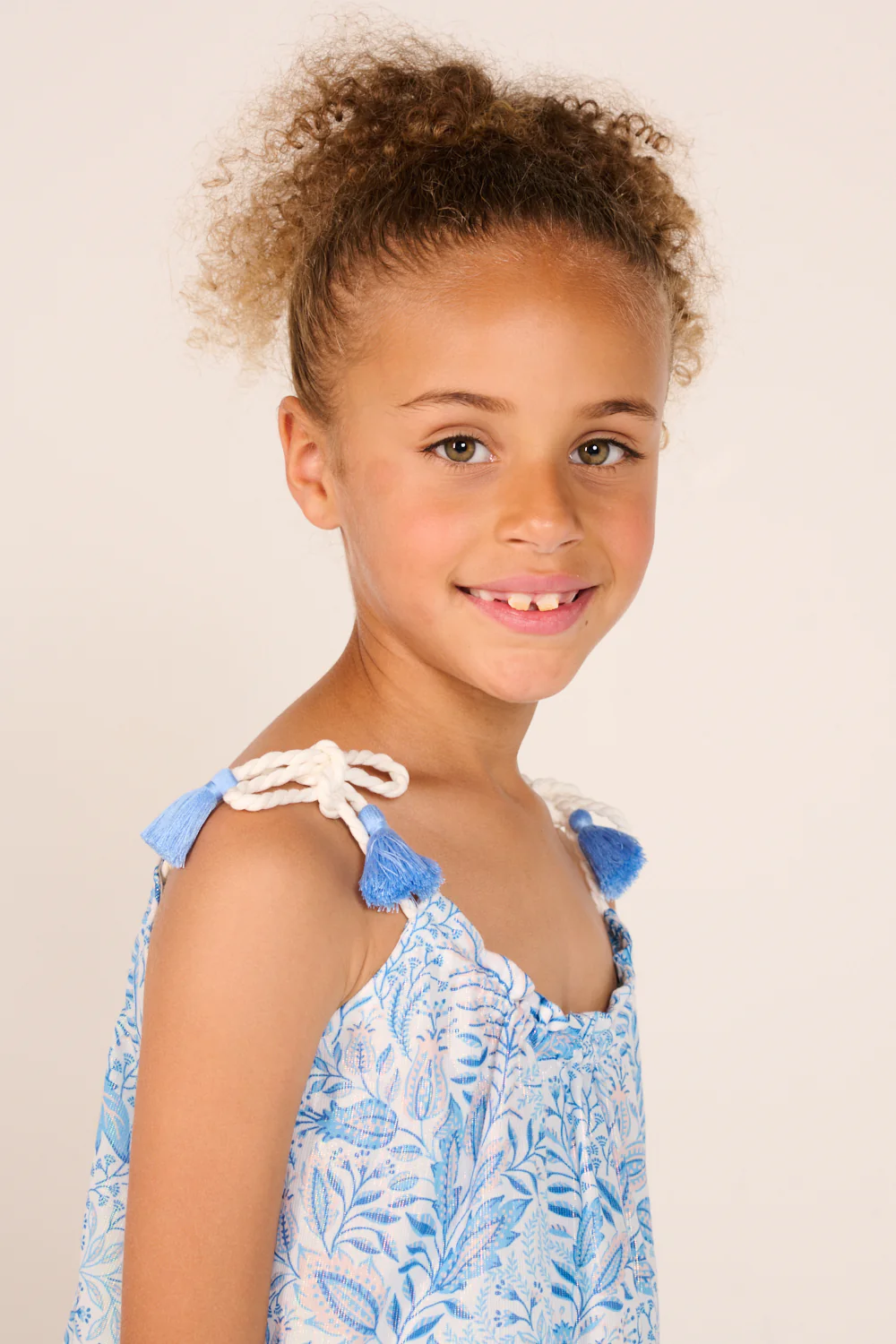 Mini Dress Billie for girls - Blue Palmarosa - Image 3