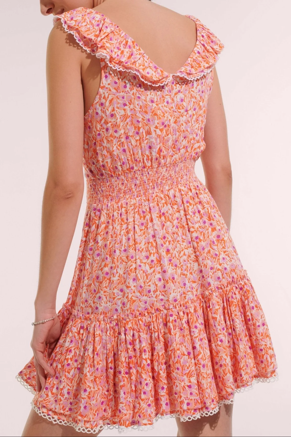Mini Dress Bruna - Orange Ocean Flowers - Image 2