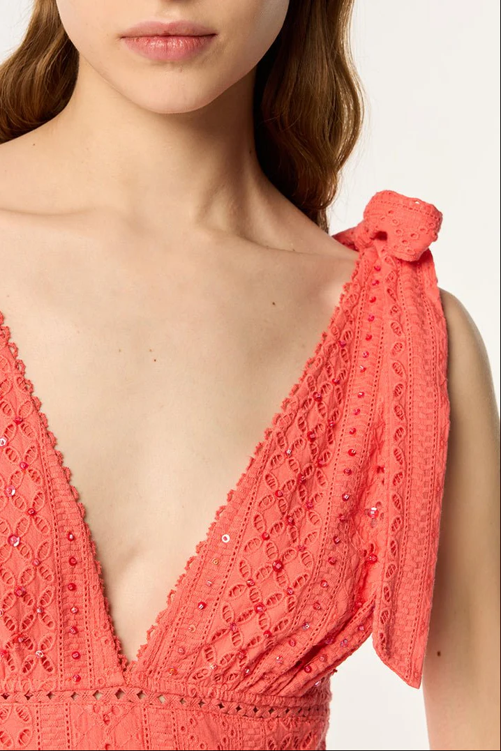 Mini Dress Cara - Coral - Image 3