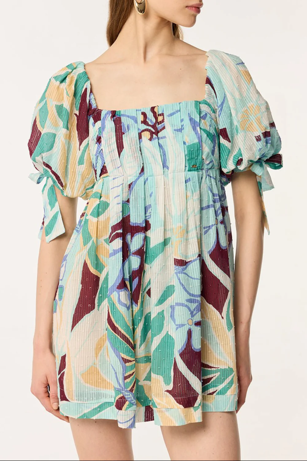 Mini Dress Catalina - Aqua Macro Lilium