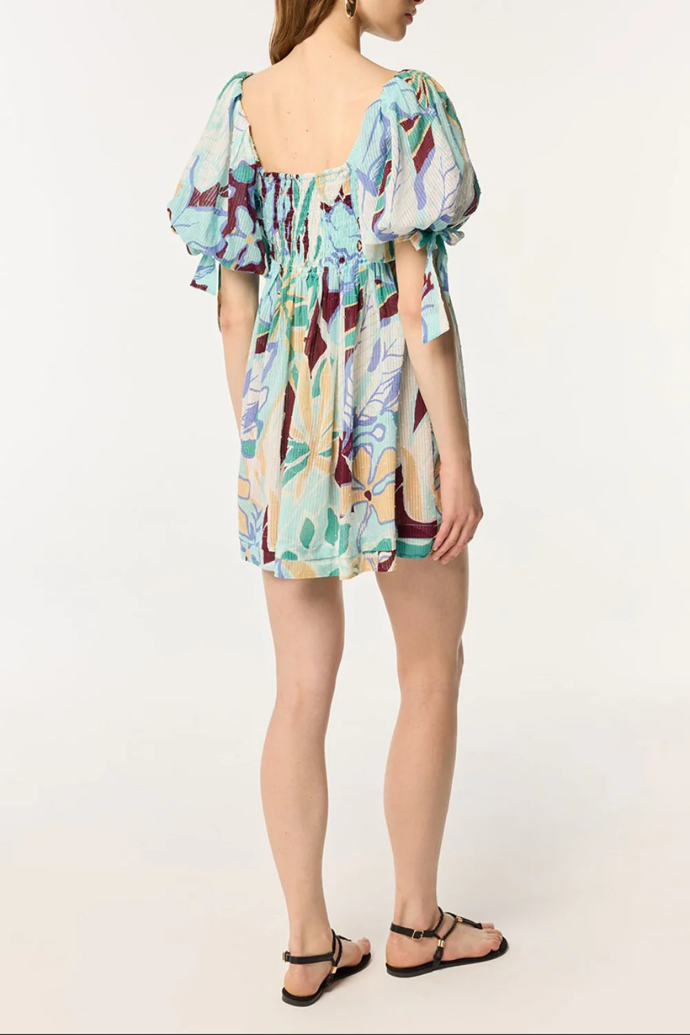 Mini Dress Catalina - Aqua Macro Lilium - Image 2
