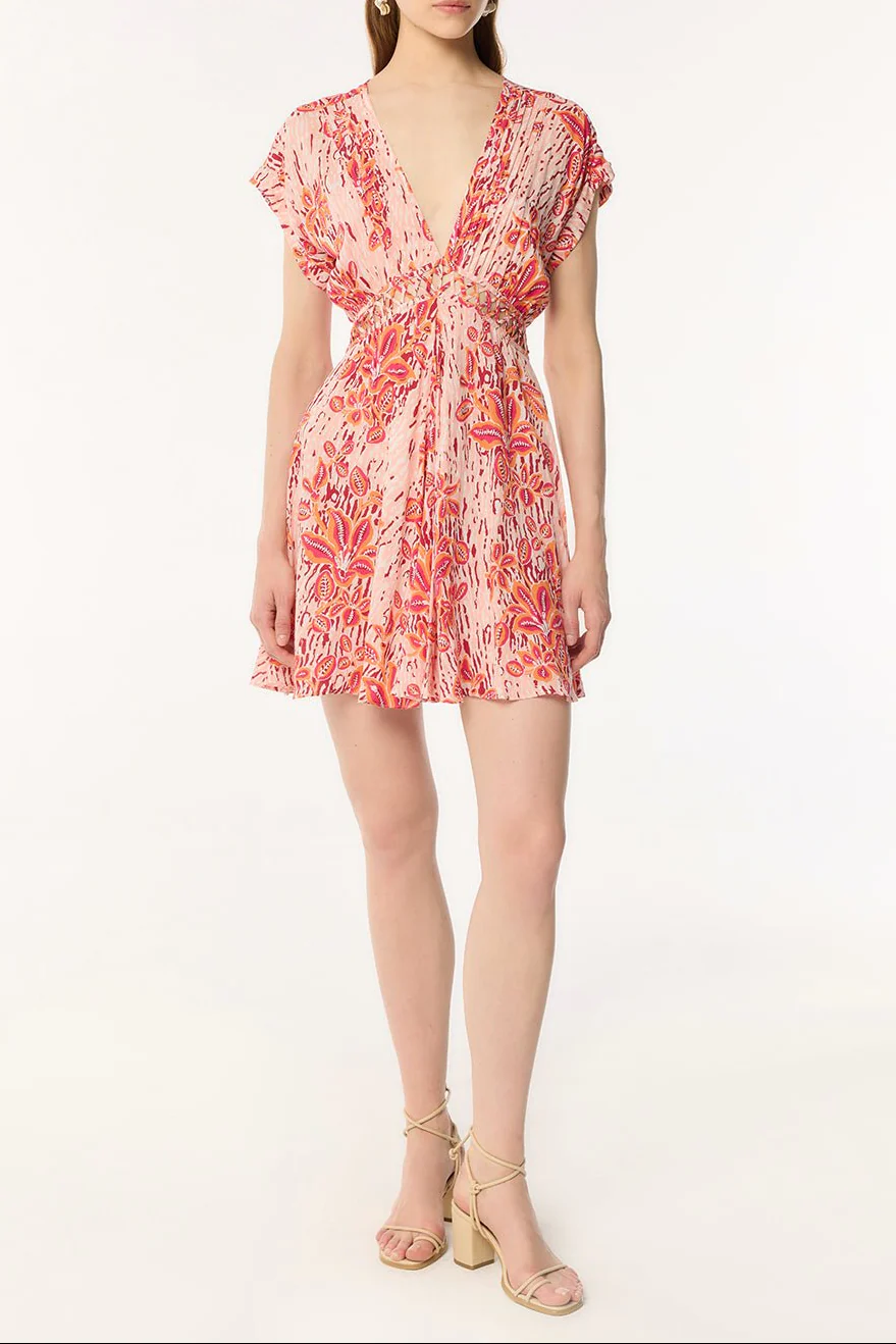 Mini Dress Cecile - Pink Exotic Forest - Image 2
