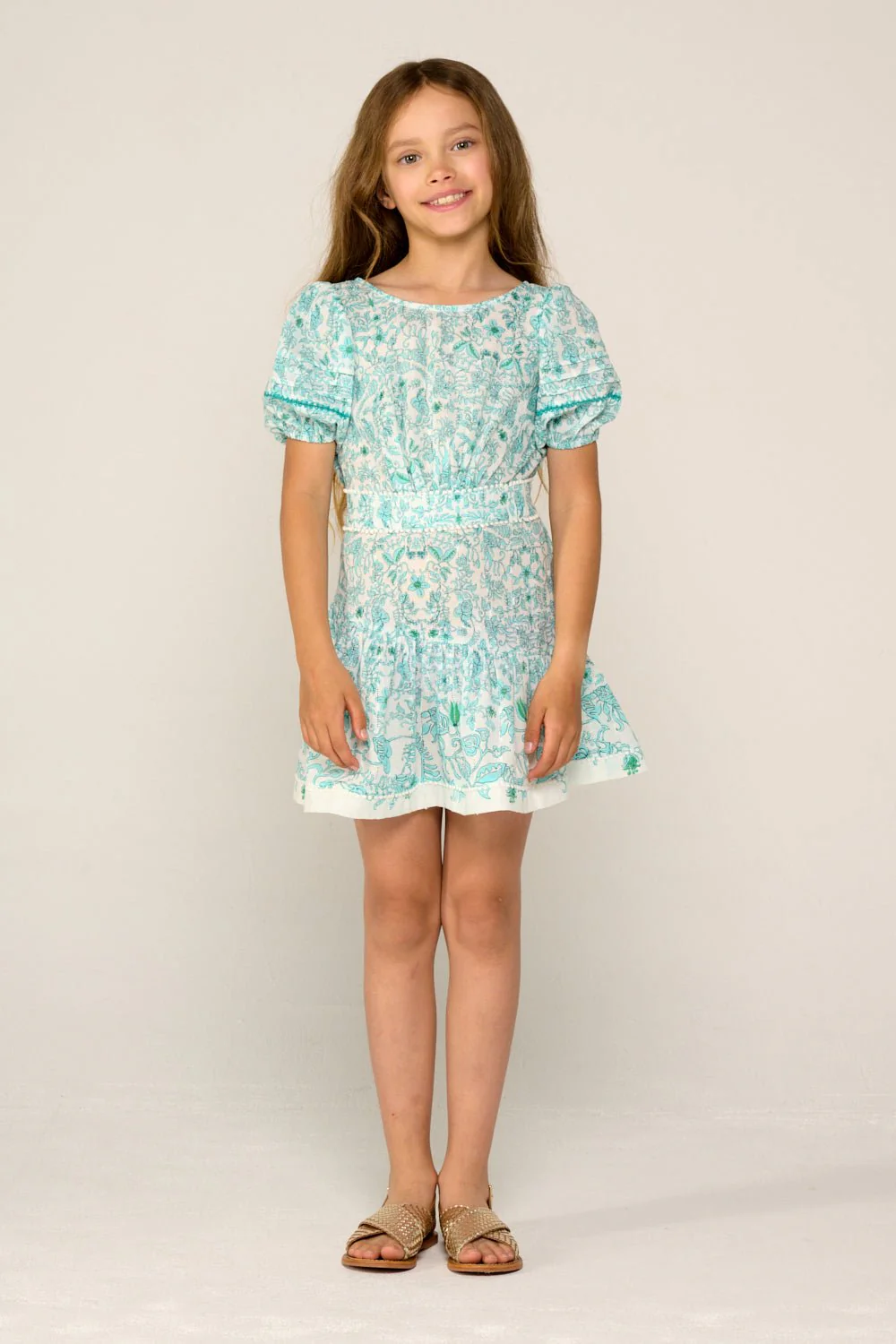 Mini Dress Chantal for girls - Aqua Tiare