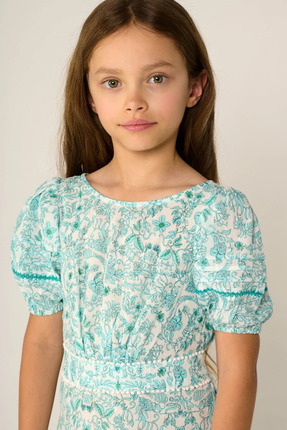 Mini Dress Chantal for girls - Aqua Tiare - Image 3