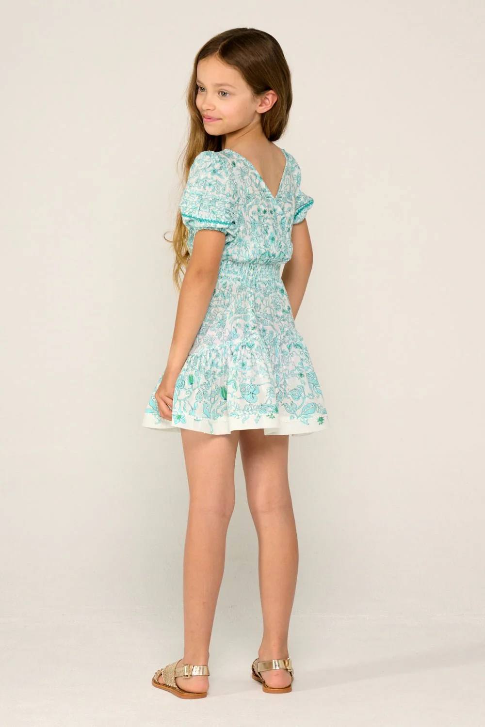 Mini Dress Chantal for girls - Aqua Tiare - Image 5