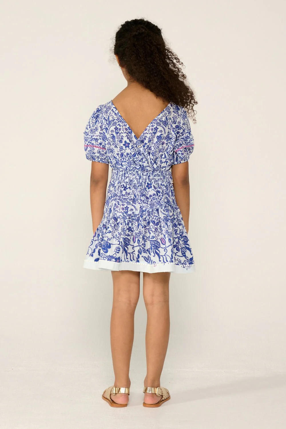 Mini Dress Chantal for girls - Blue Tiare - Image 4