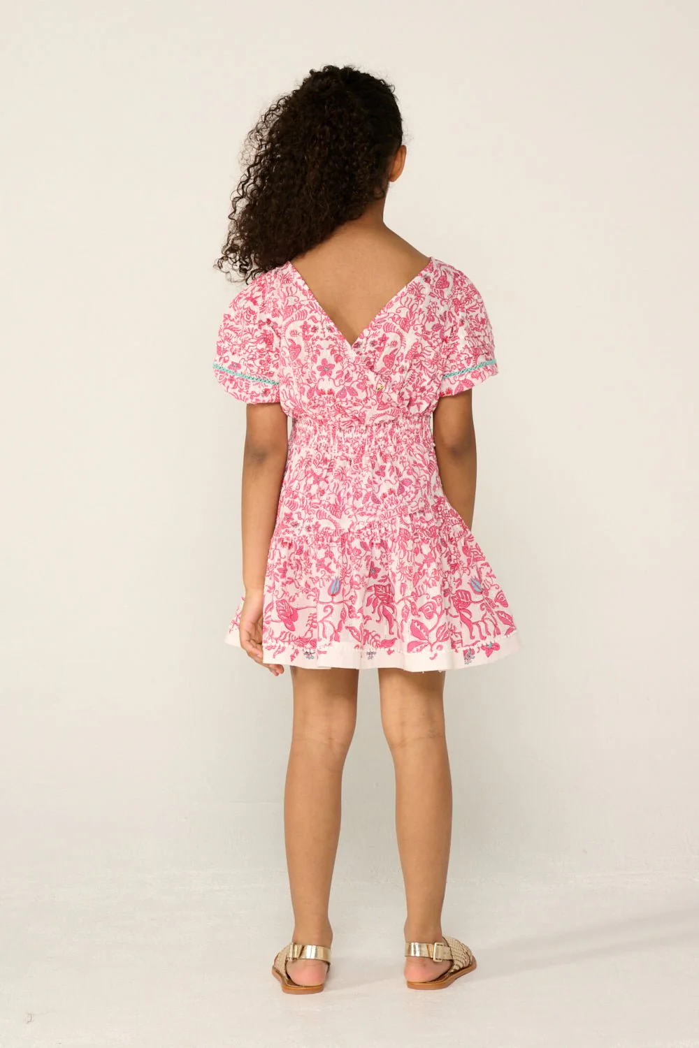 Mini Dress Chantal for girls - Pink Tiare - Image 4