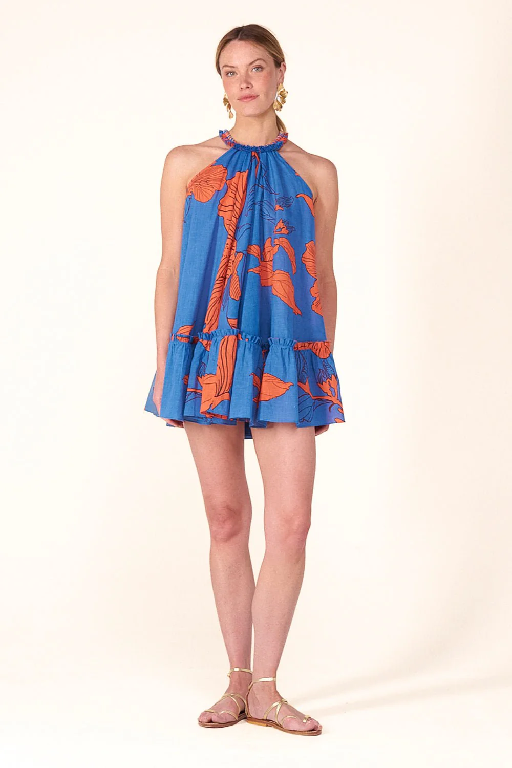 Mini Dress Cleo - Blue Hibiscus