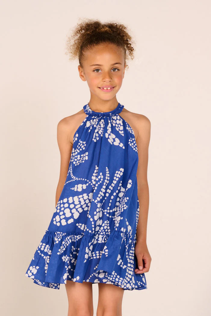 Mini Dress Cleo for girls - Blue Austral