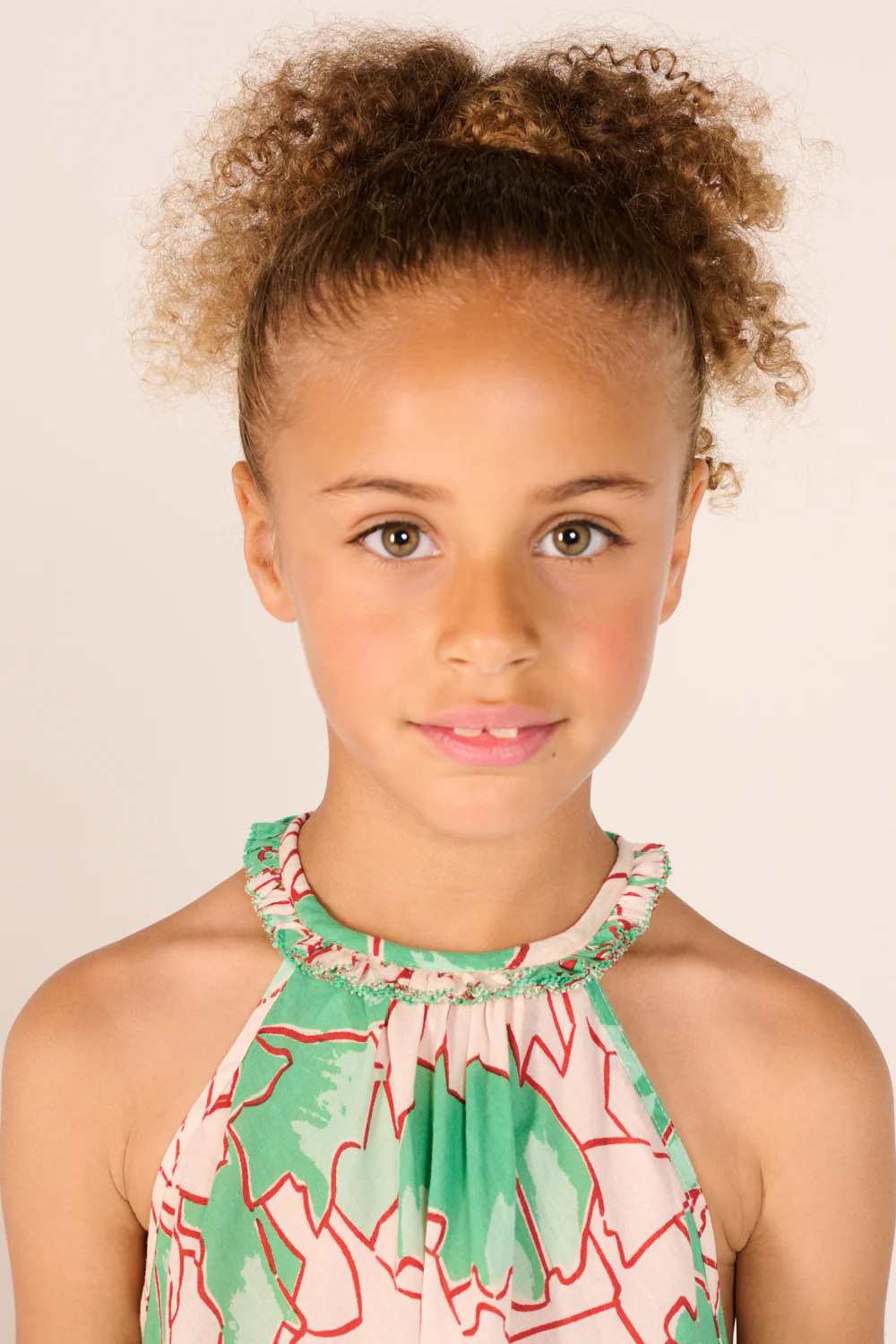 Mini Dress Cleo for girls - Green Petal - Image 3
