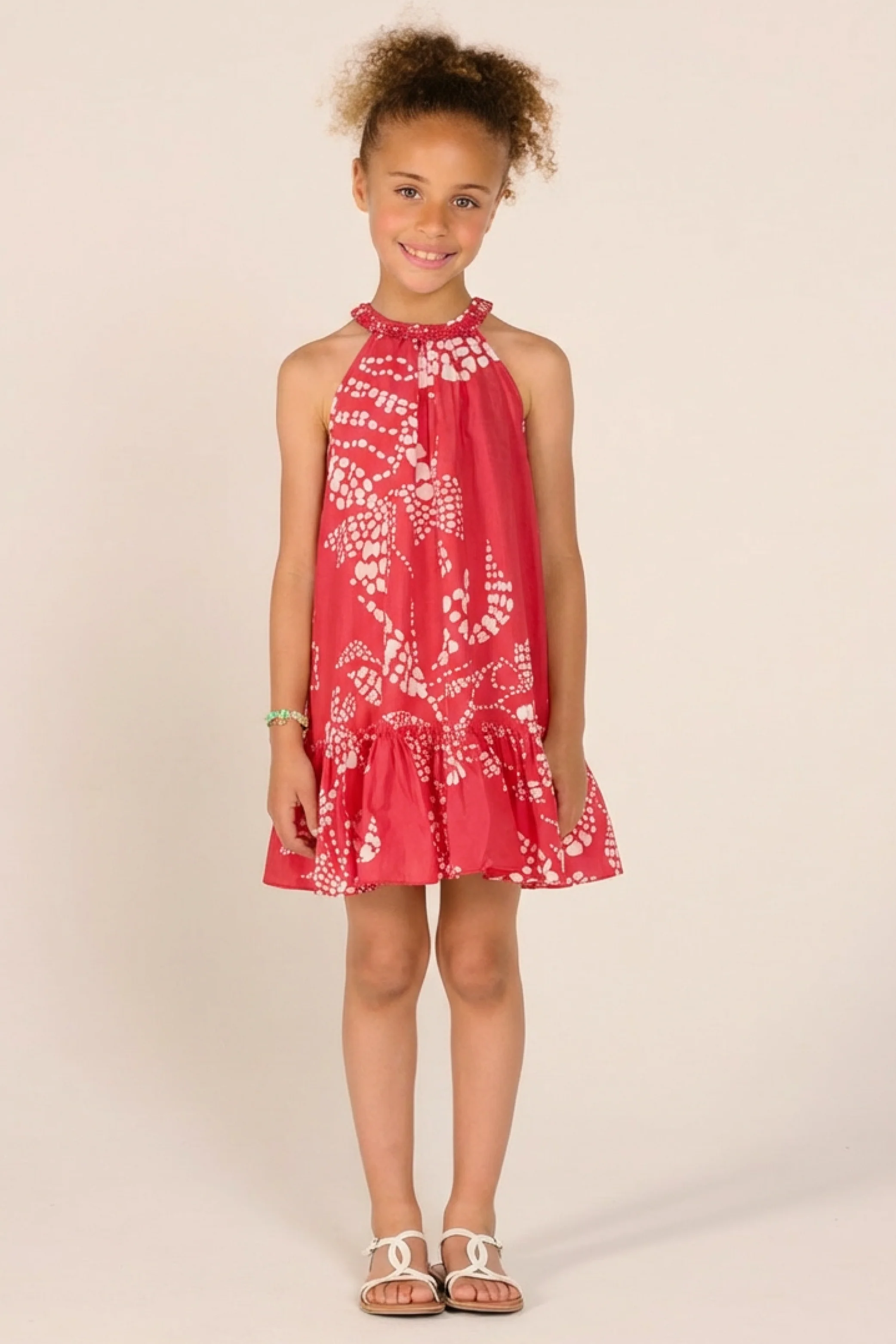 Mini Dress Cleo for girls - Pink Austral - Image 2