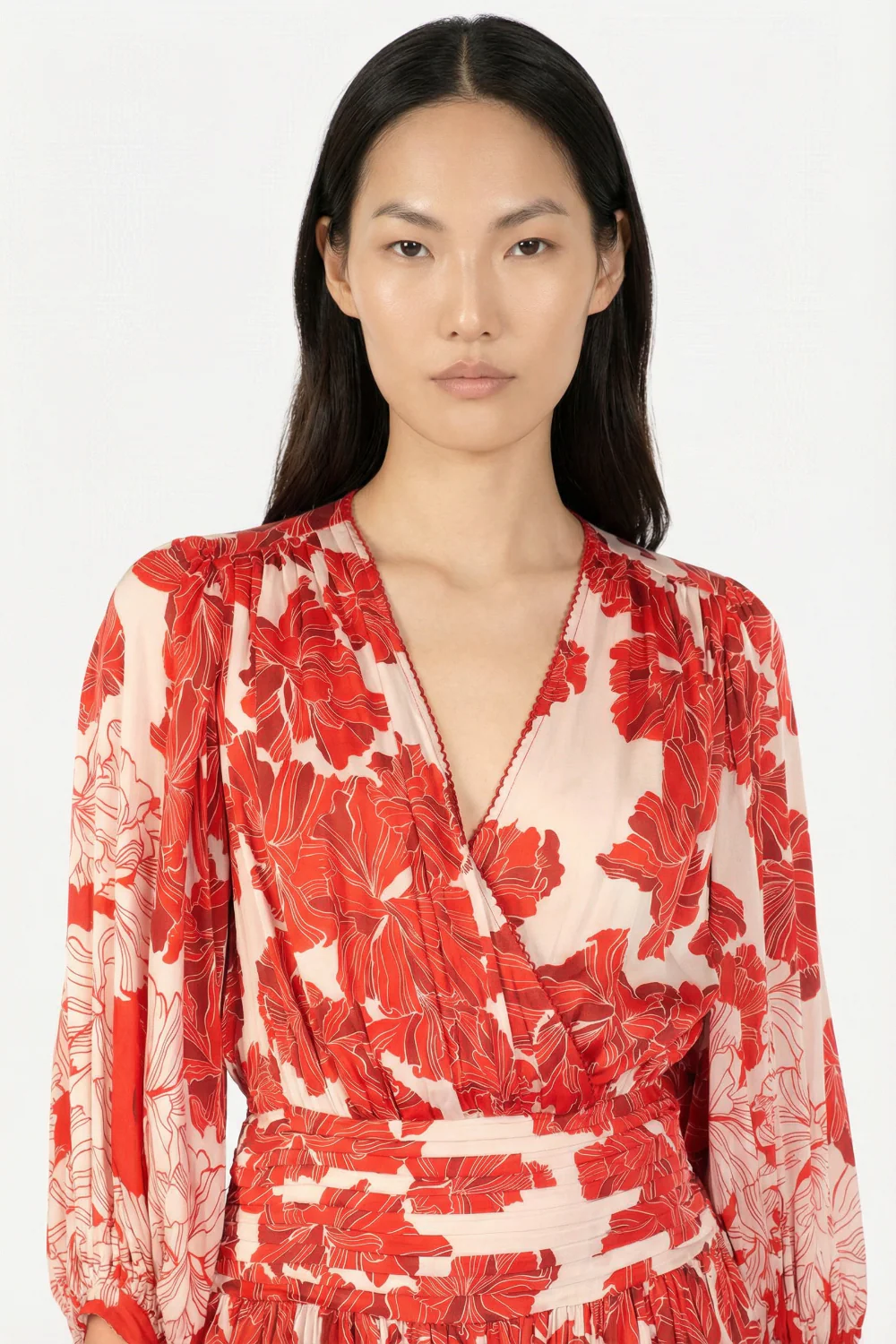 Mini Dress Colleen - Red Flower Bunch - Image 3